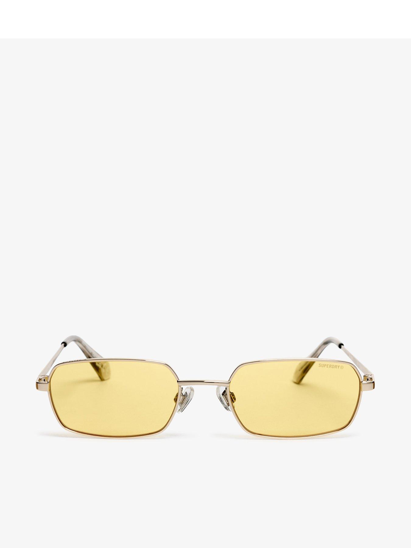 Image 1 of 6 of Superdry Metal Rectangle Sunglasses - Gold
