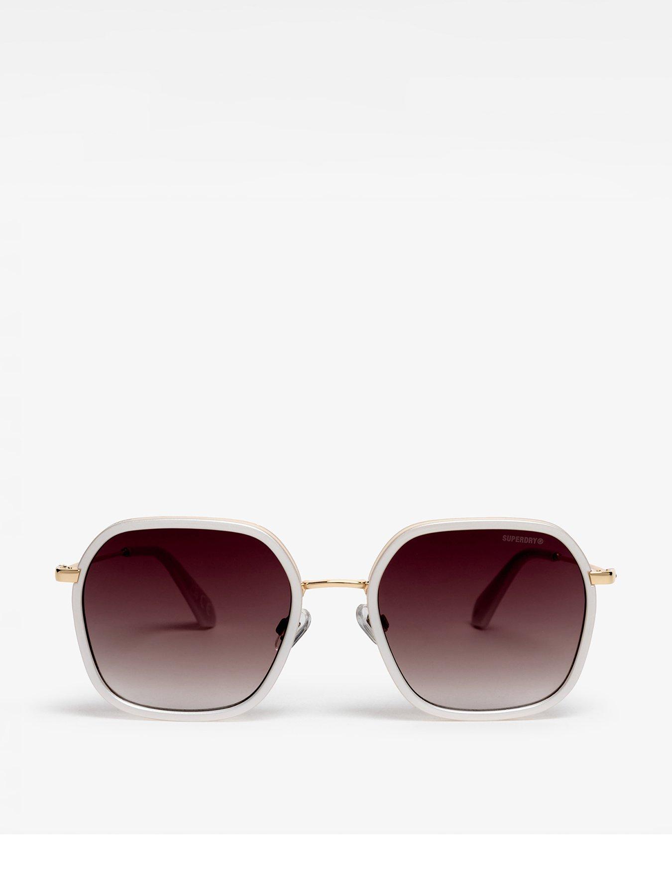Image 1 of 5 of Superdry Framed Metal Square Sunglasses - White