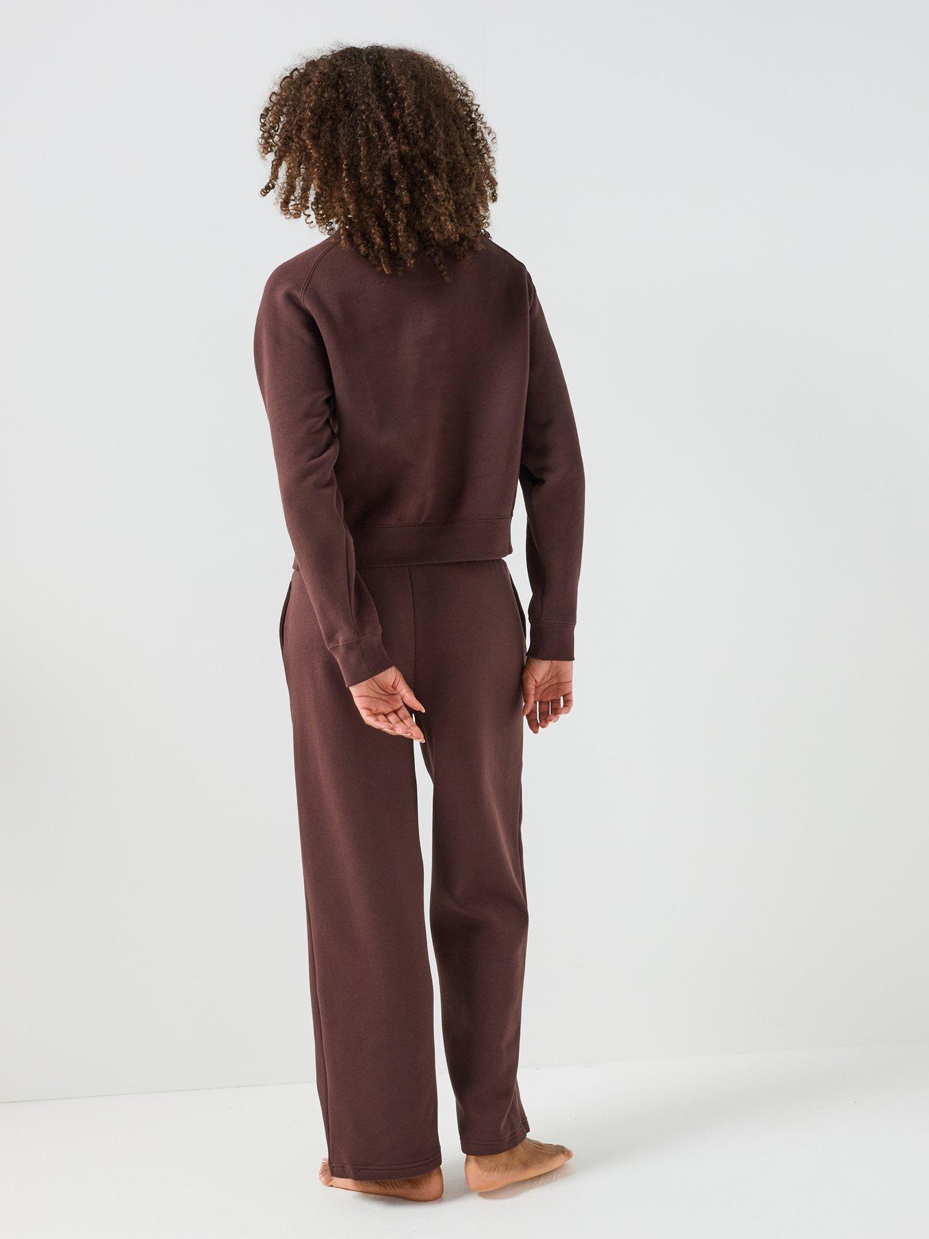 Image 2 of 6 of Puma Womens Loungewear Fleece Sweat Standard Suit - Brown