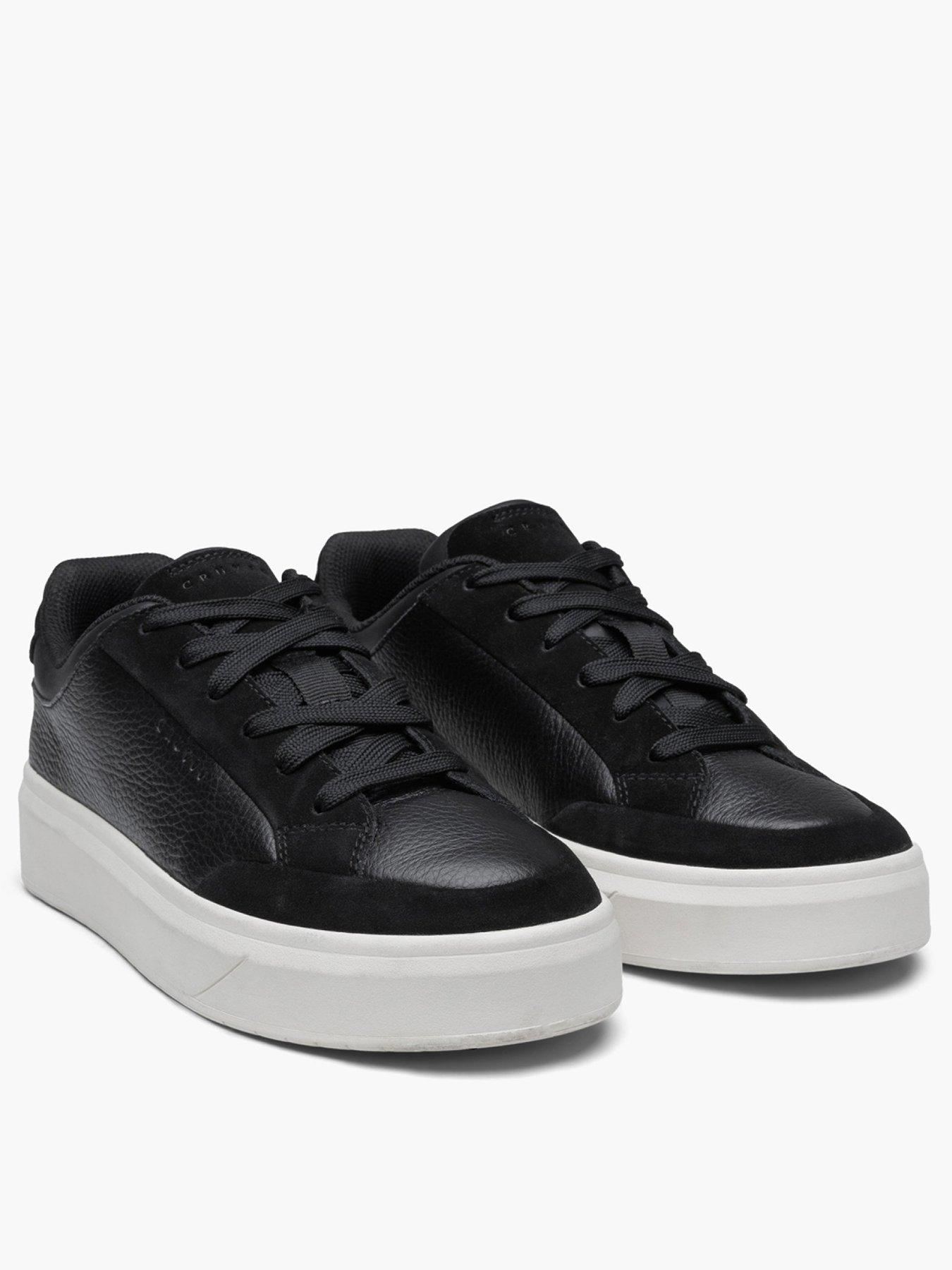 CRUYFF Mens Derby Classic Leather Trainers, Black, Size 9, Men