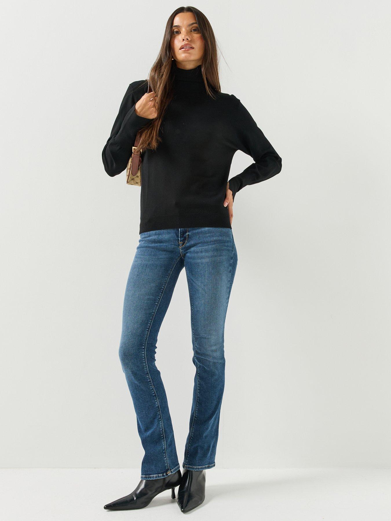 Image 3 of 6 of Replay Womens Roll Neck Plain Knit Jumper - Black