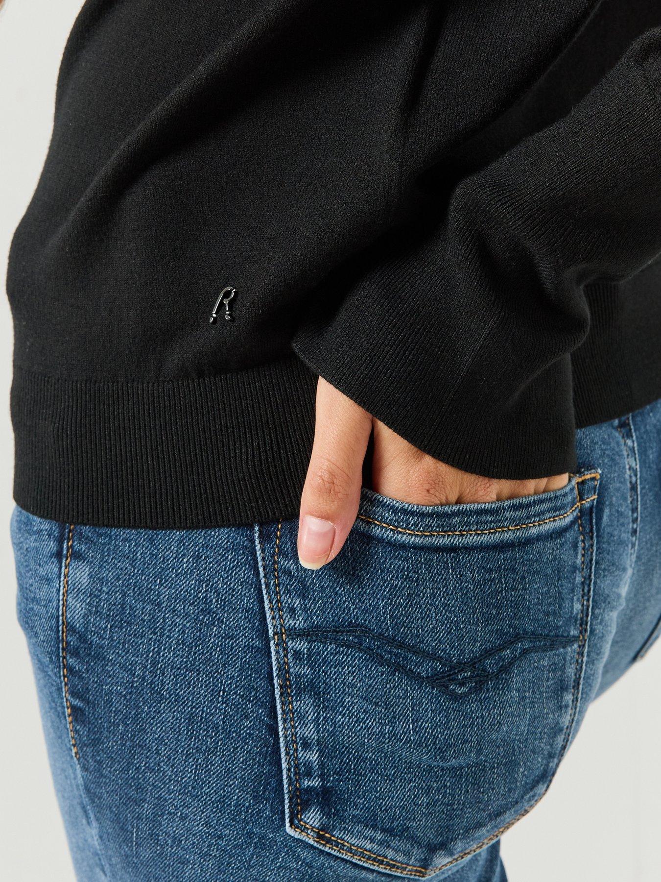 Image 4 of 6 of Replay Womens Roll Neck Plain Knit Jumper - Black