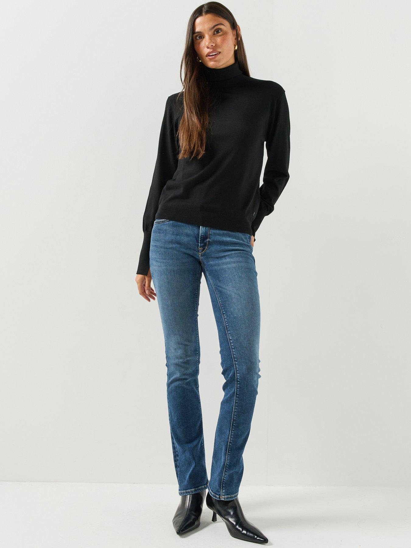 Image 6 of 6 of Replay Womens Roll Neck Plain Knit Jumper - Black