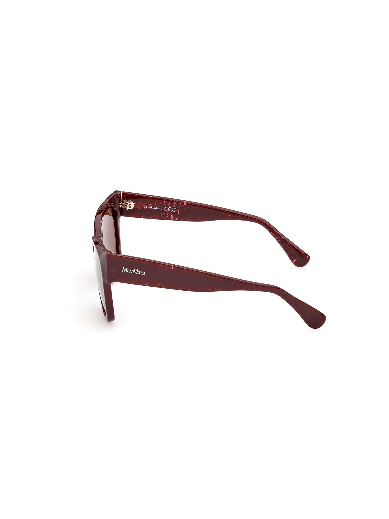 Image 2 of 6 of Max Mara Acetate Rectangular Sunglasses-brown