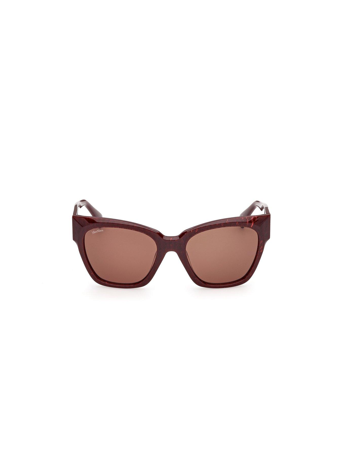 Image 3 of 6 of Max Mara Acetate Rectangular Sunglasses-brown