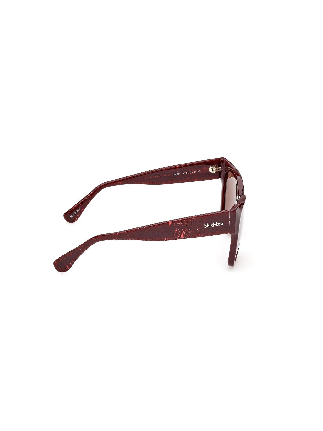 Image 4 of 6 of Max Mara Acetate Rectangular Sunglasses-brown