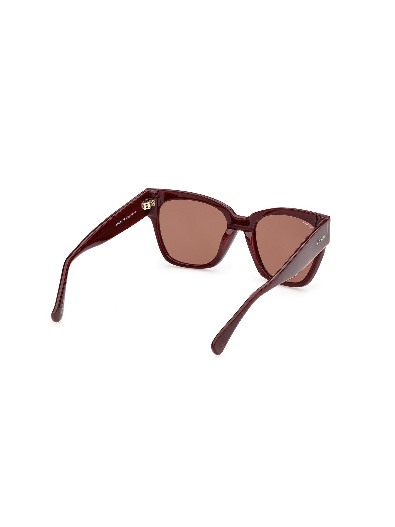 Image 5 of 6 of Max Mara Acetate Rectangular Sunglasses-brown