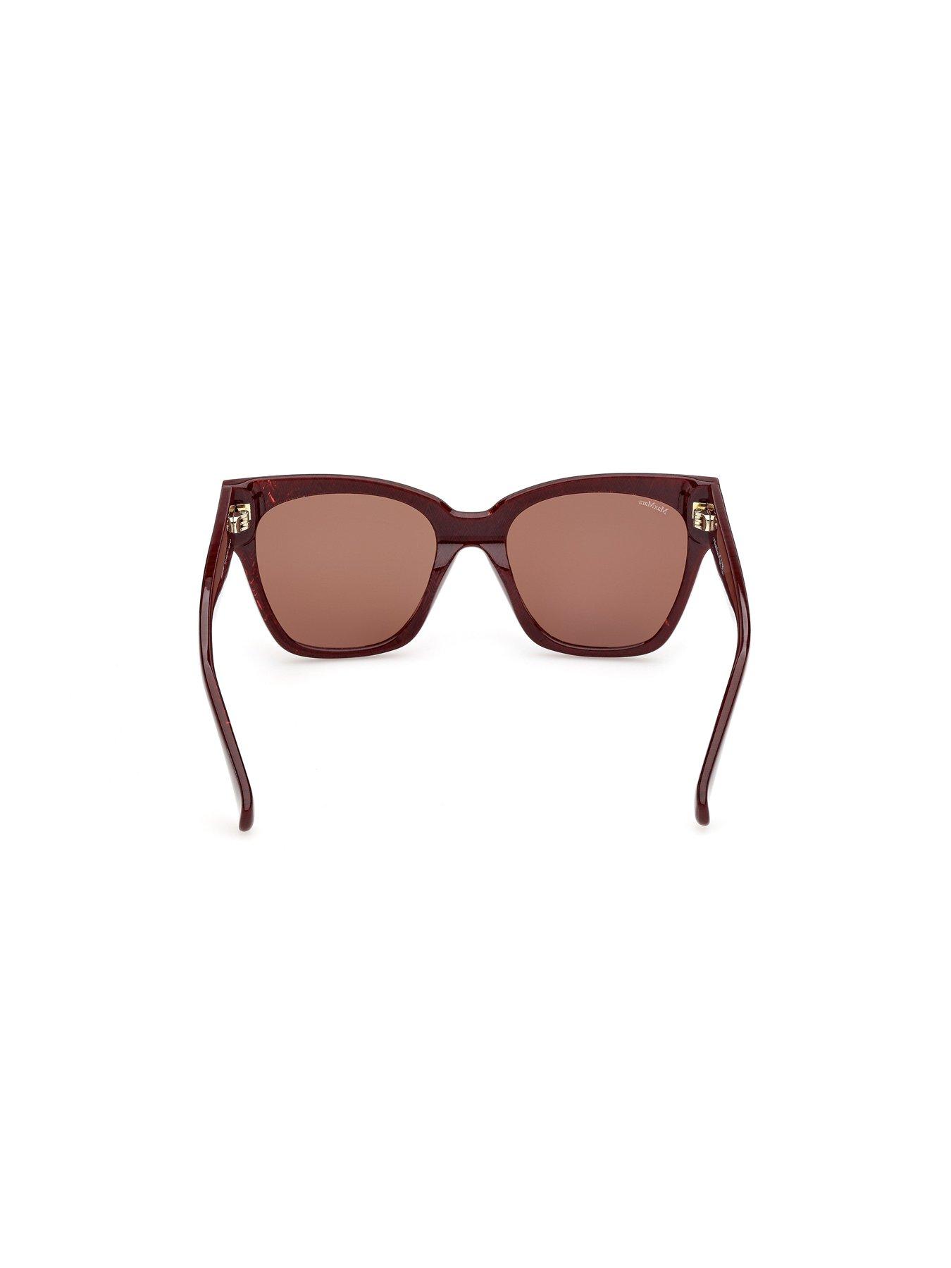 Image 6 of 6 of Max Mara Acetate Rectangular Sunglasses-brown