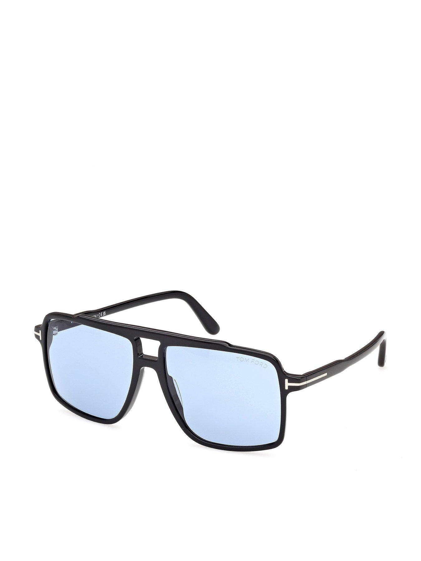 Tom Ford Kemp Acetate Navigator Sunglasses- Shiny Black