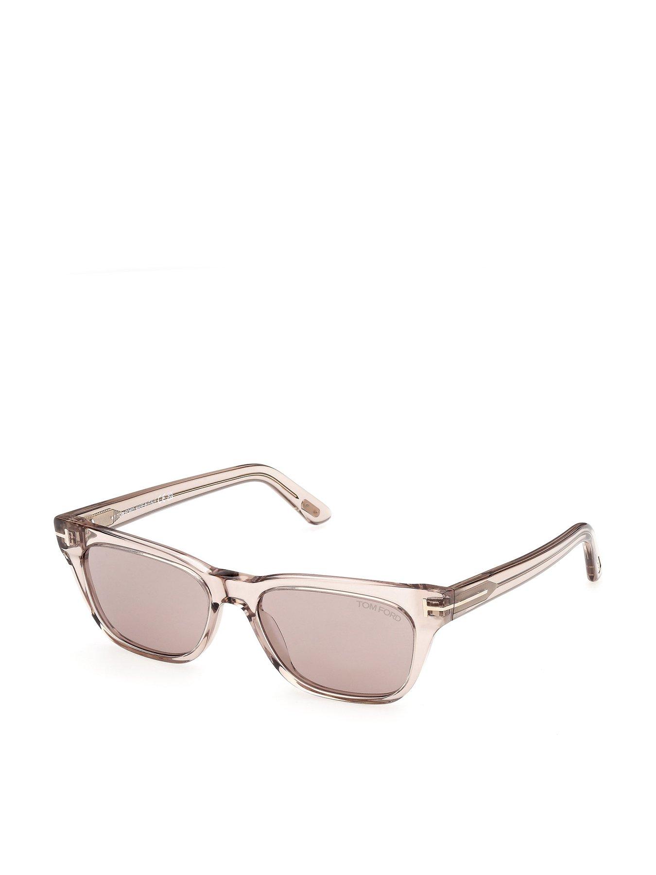 Image 1 of 6 of Tom Ford Penn Acetate Rectangular Sunglasses- Shiny Light Brown