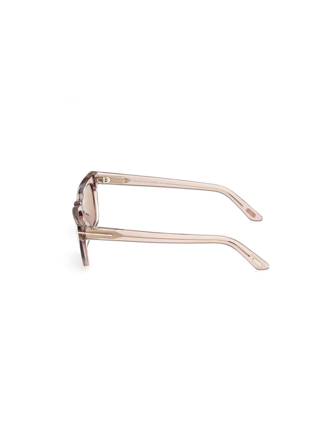 Image 2 of 6 of Tom Ford Penn Acetate Rectangular Sunglasses- Shiny Light Brown