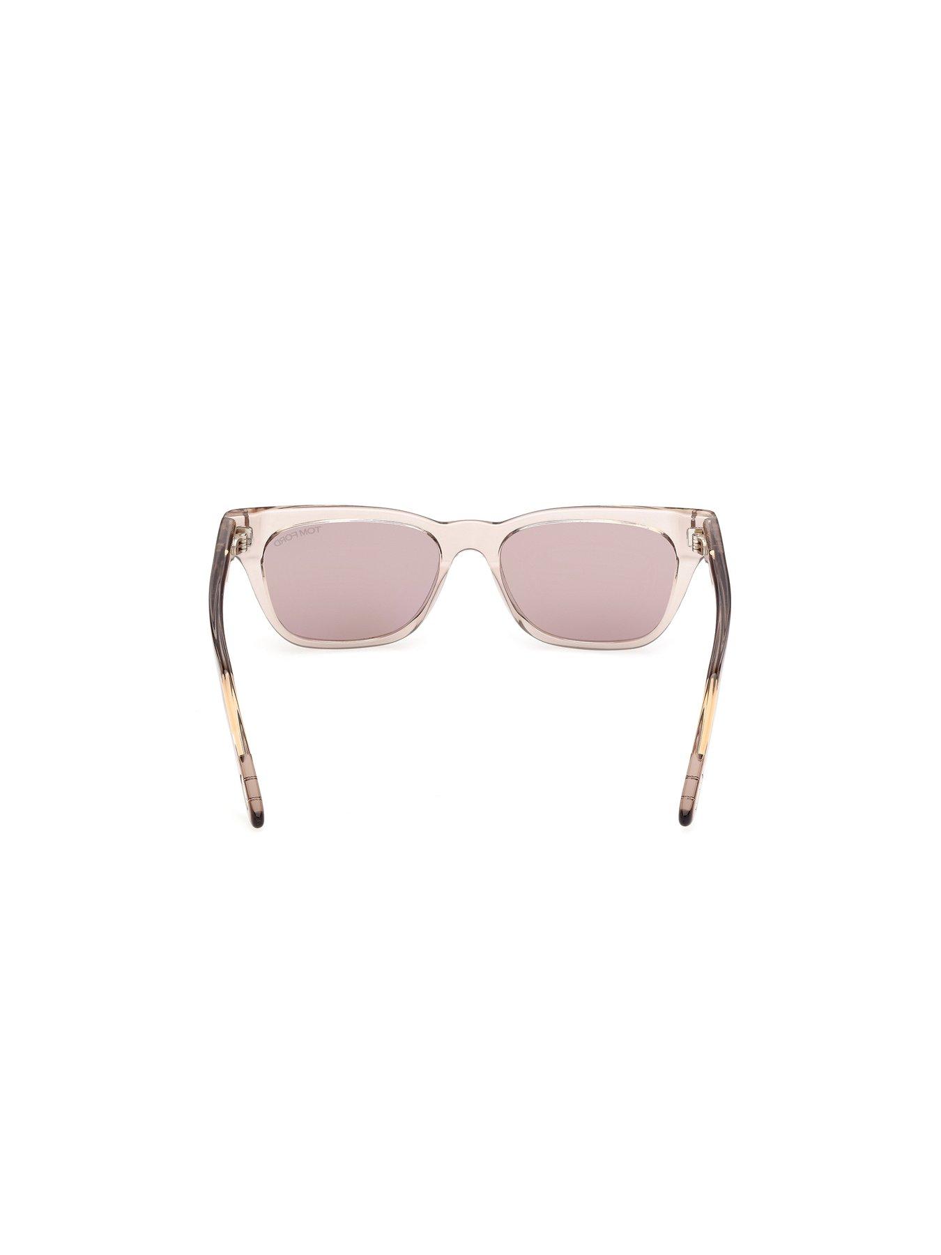 Image 6 of 6 of Tom Ford Penn Acetate Rectangular Sunglasses- Shiny Light Brown