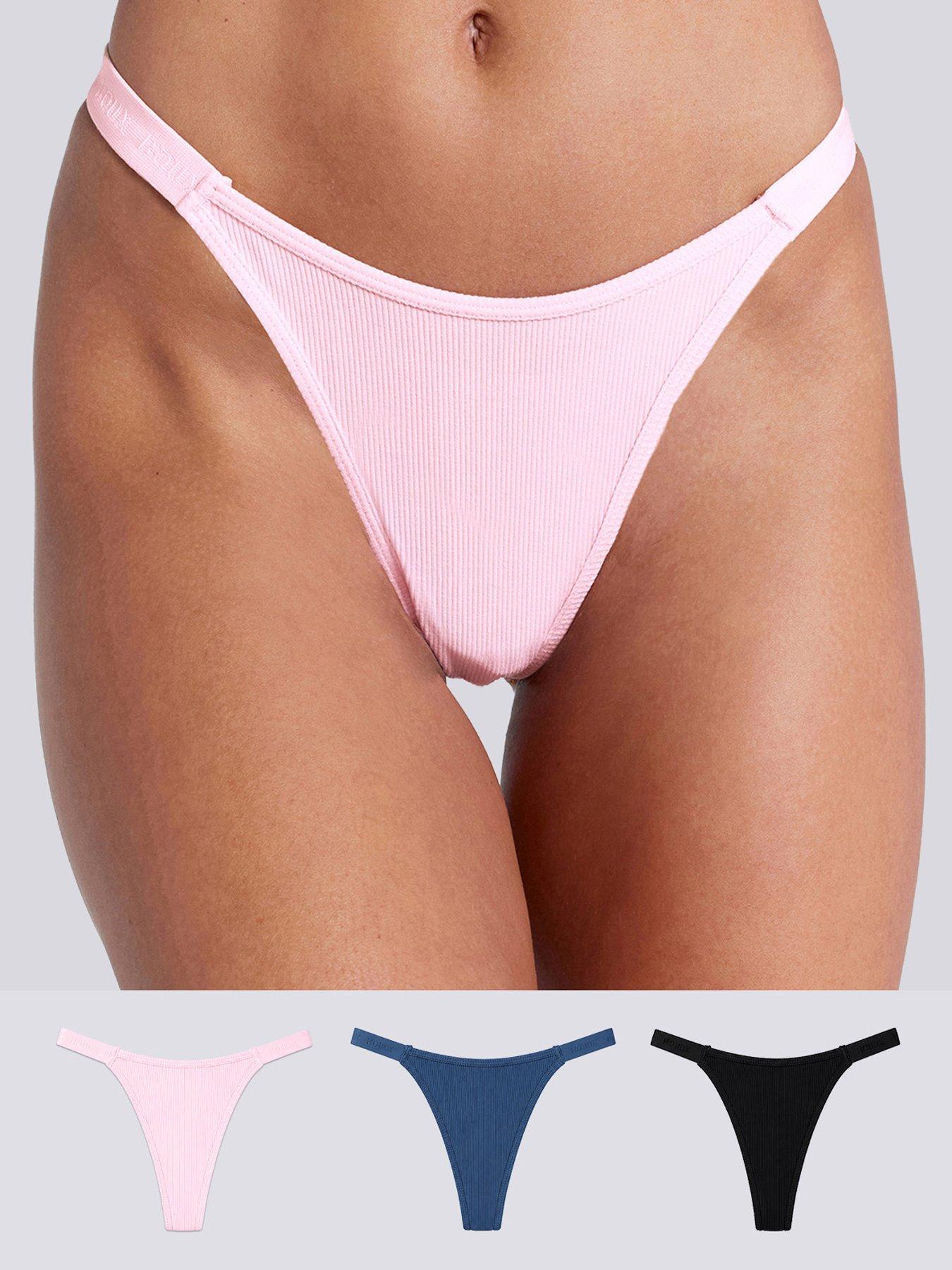 Boux Avenue Amiee High Leg Thong 3 Pk - Black Mix