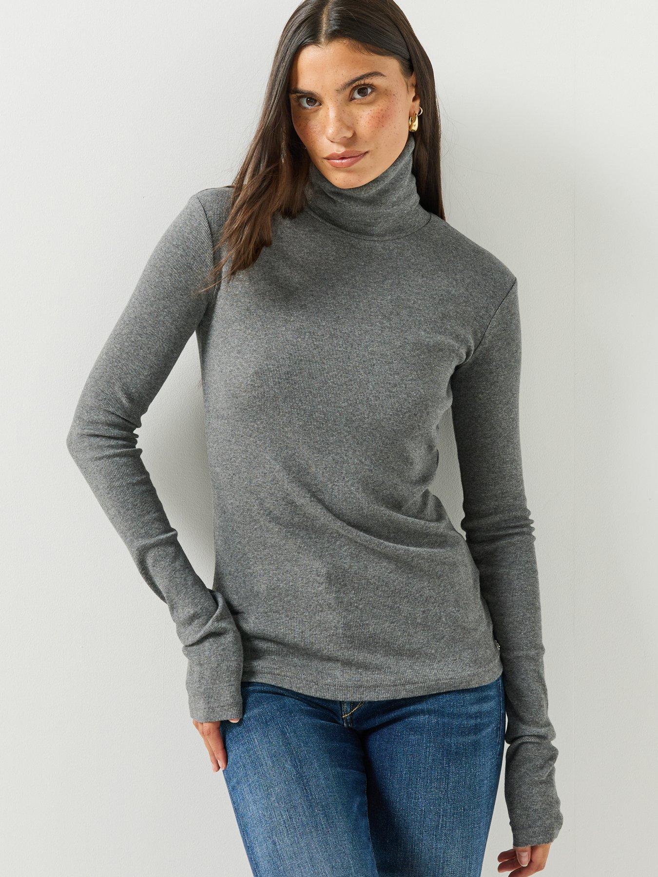 Image 1 of 5 of Replay Long Sleeve Roll Neck Top