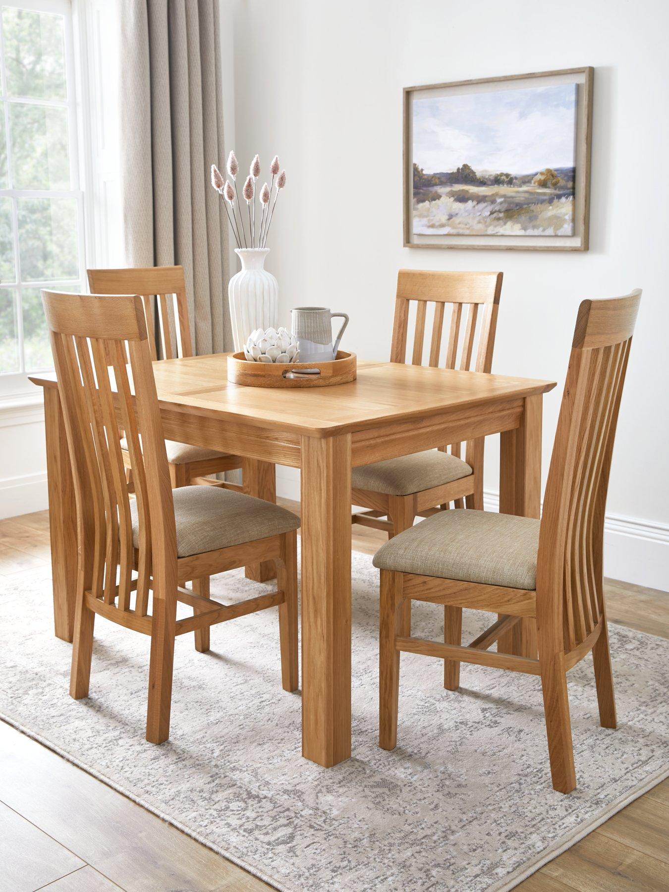 The Very Collection New Constance Extending 120cm - 160cm Dining Table  &  4 New Constance Dining Chairs