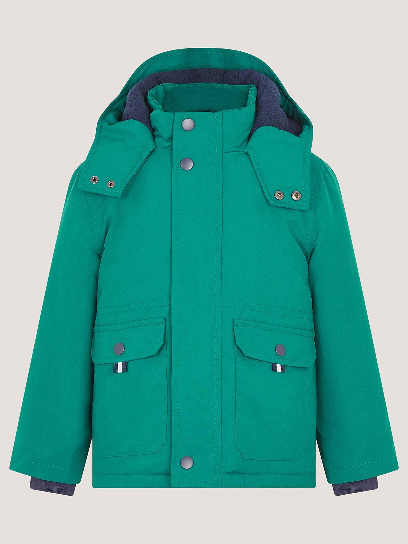 Monsoon Boys' 3-in-1 Hooded Anorak Jacket - Green