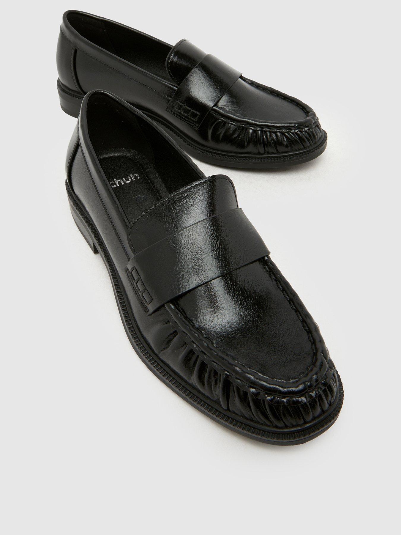 Image 3 of 4 of Schuh New Ruched Loafer - Black