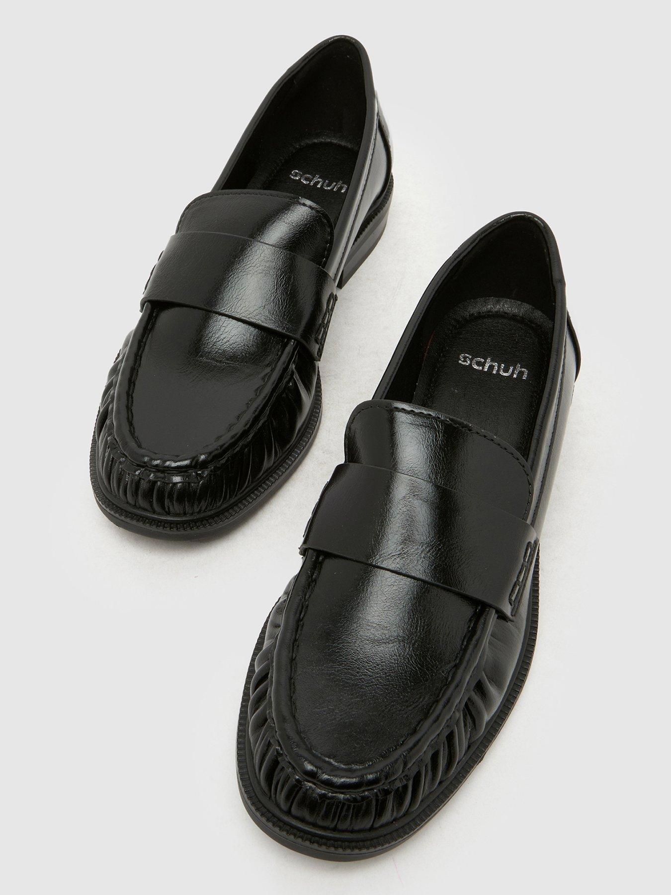 Image 4 of 4 of Schuh New Ruched Loafer - Black