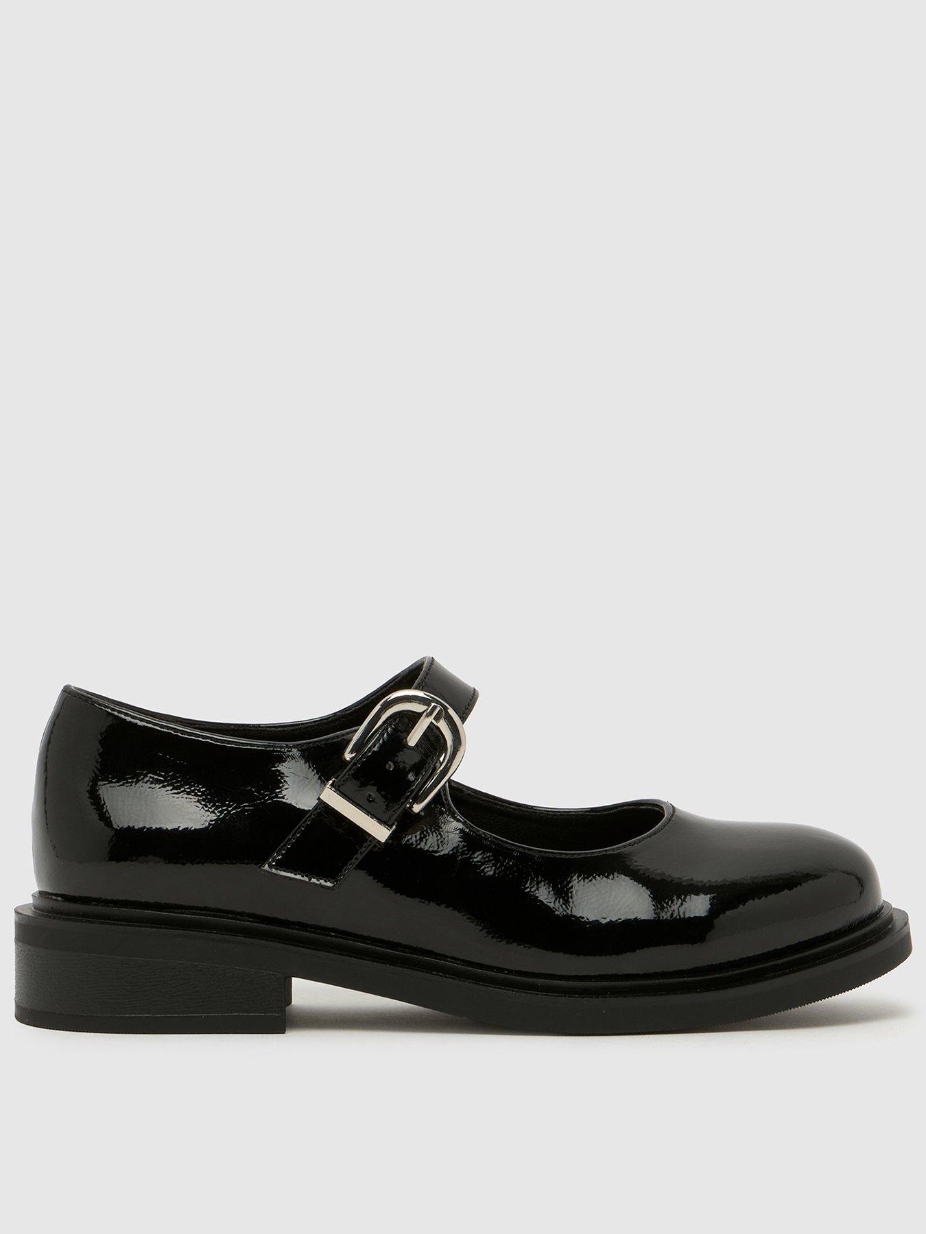 Schuh Wide Fit Patent Mary Jane Shoes - Black