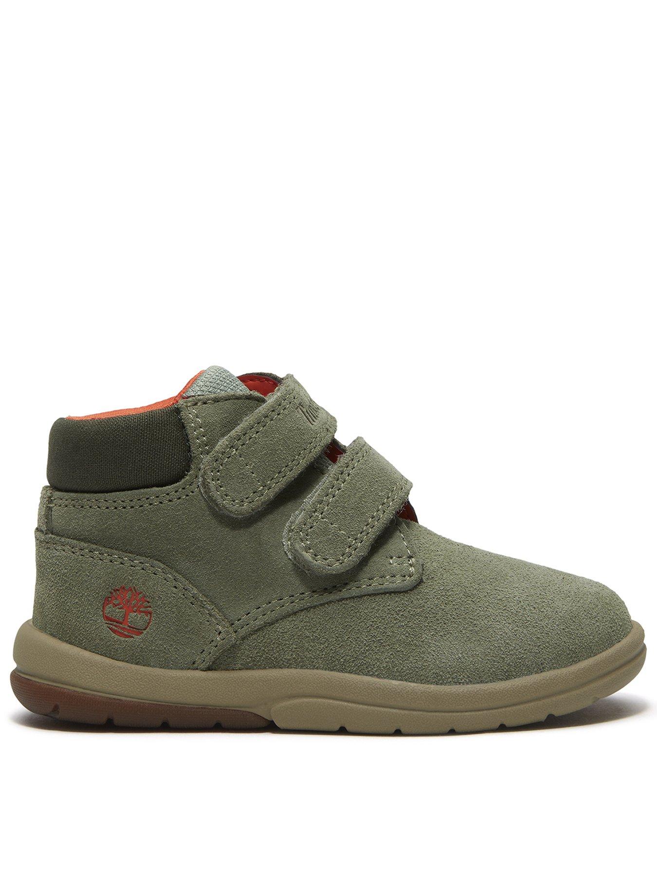 Image 1 of 7 of Timberland TODDLE TRACKS MID HOOK &amp; LOOP BOOT LIGHT GREEN SUEDE