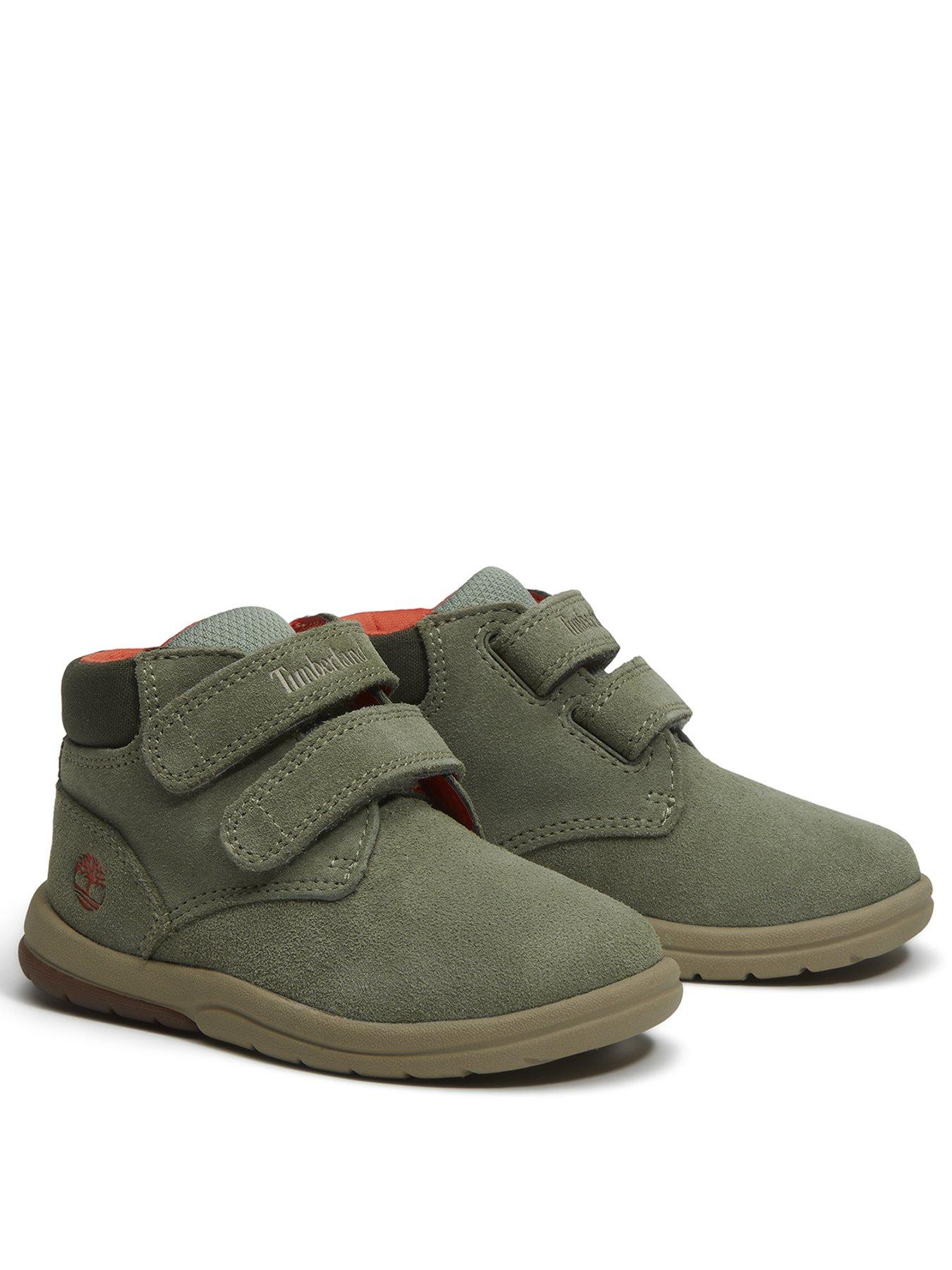 Image 2 of 7 of Timberland TODDLE TRACKS MID HOOK &amp; LOOP BOOT LIGHT GREEN SUEDE