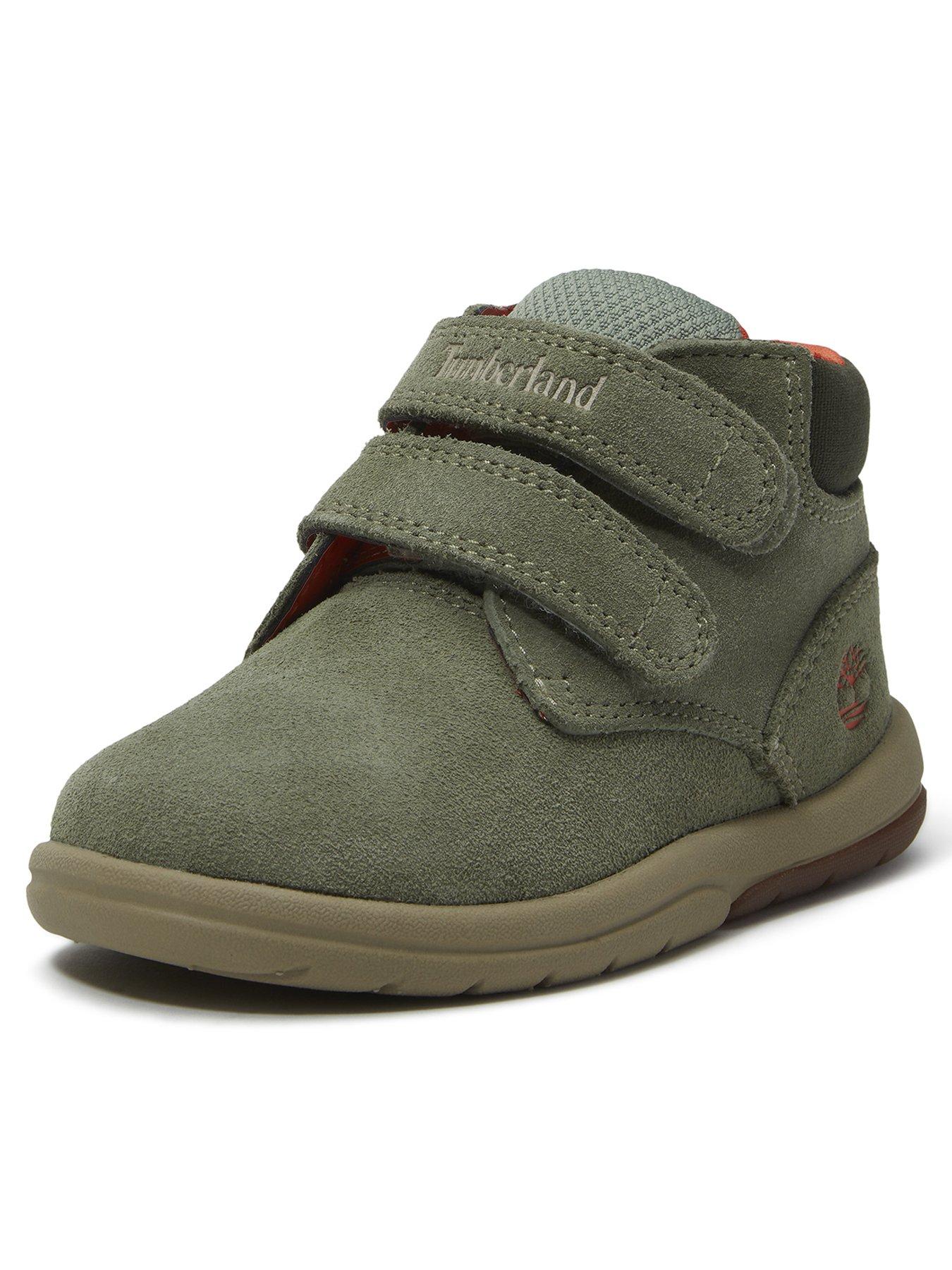 Image 6 of 7 of Timberland TODDLE TRACKS MID HOOK &amp; LOOP BOOT LIGHT GREEN SUEDE