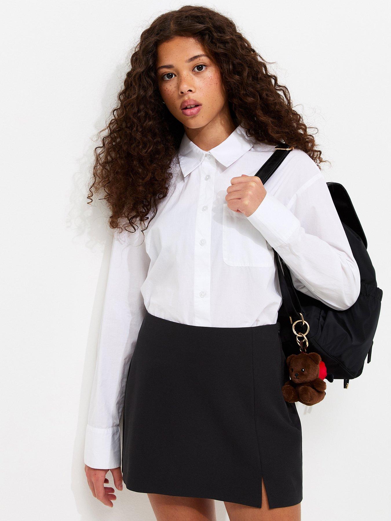 Image 1 of 5 of New Look 915 Girls Spit Hem School Skort - Black