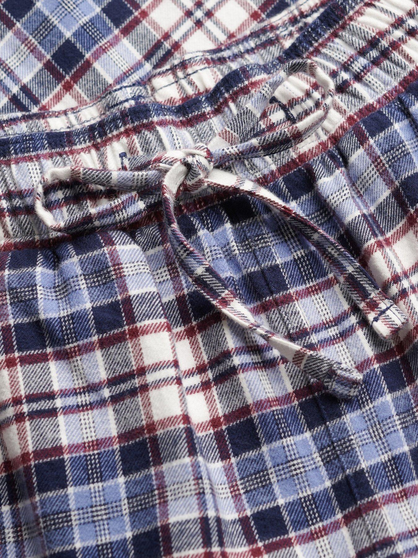 Image 7 of 7 of Superdry Cotton Check Elastic Trousers - Navy Check