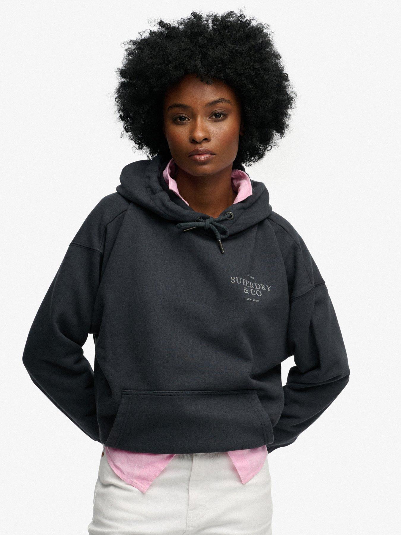 Image 1 of 6 of Superdry Luxe Casual Relaxed Hoodie - Navy