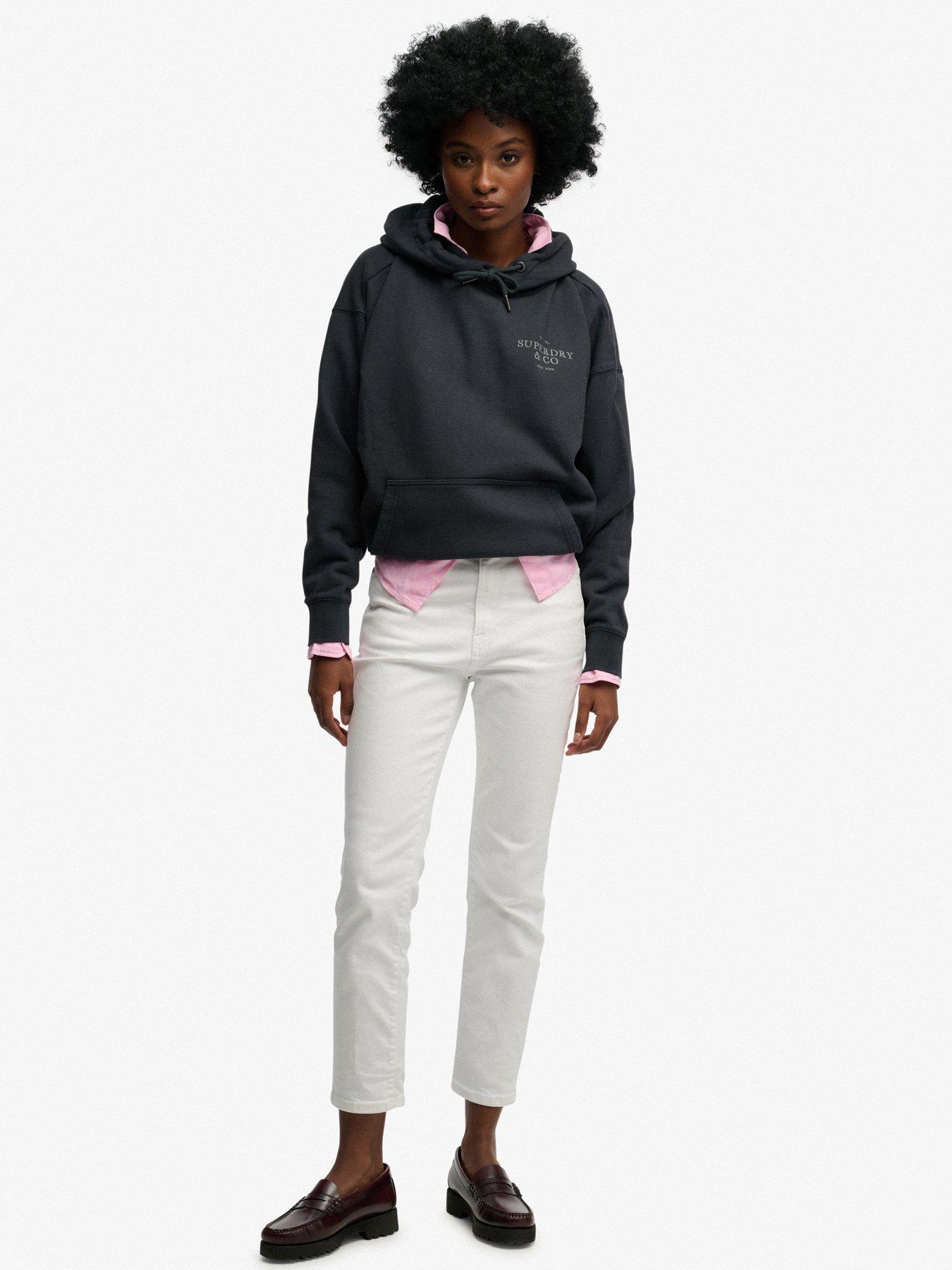 Image 3 of 6 of Superdry Luxe Casual Relaxed Hoodie - Navy