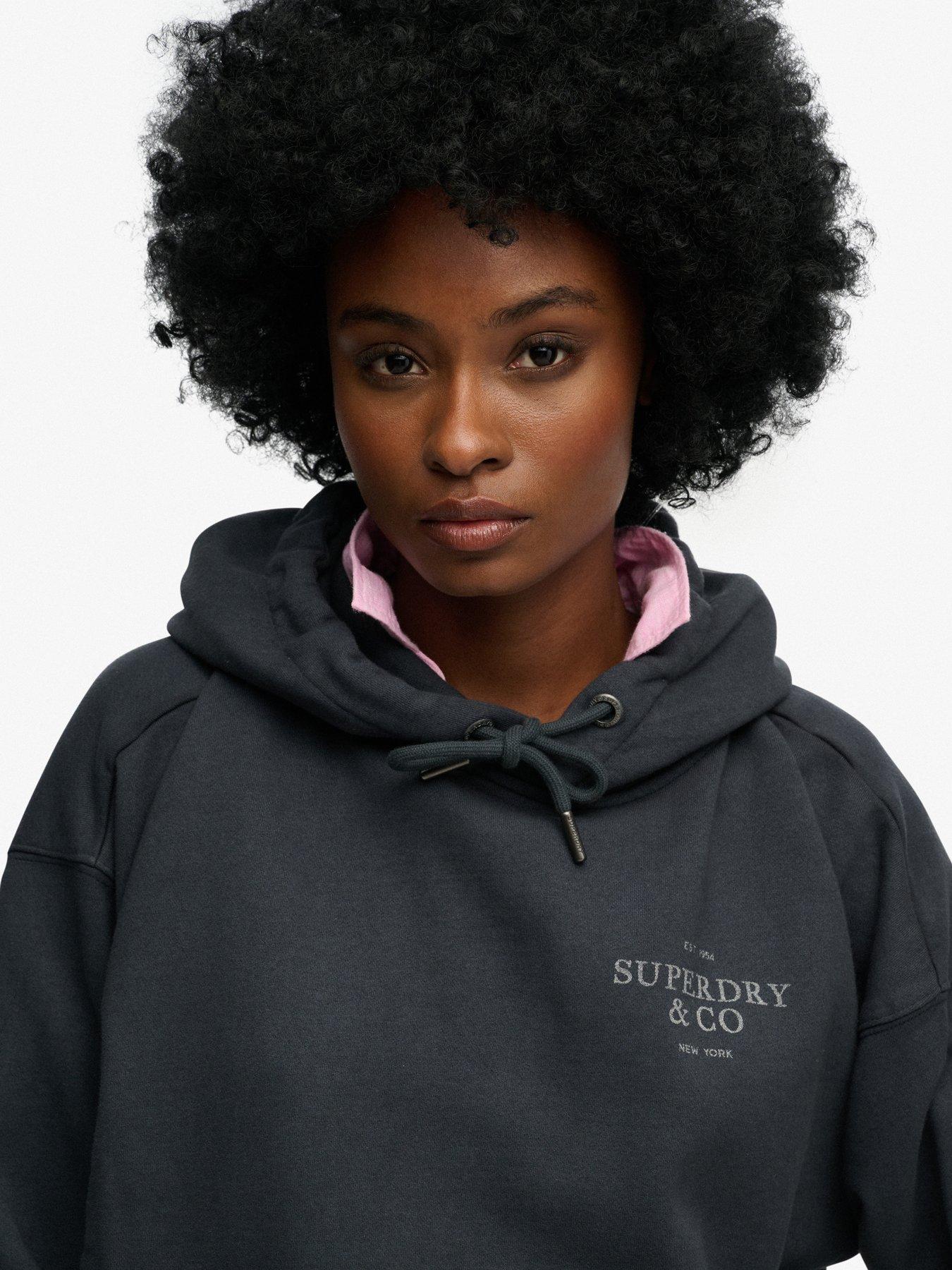 Image 4 of 6 of Superdry Luxe Casual Relaxed Hoodie - Navy