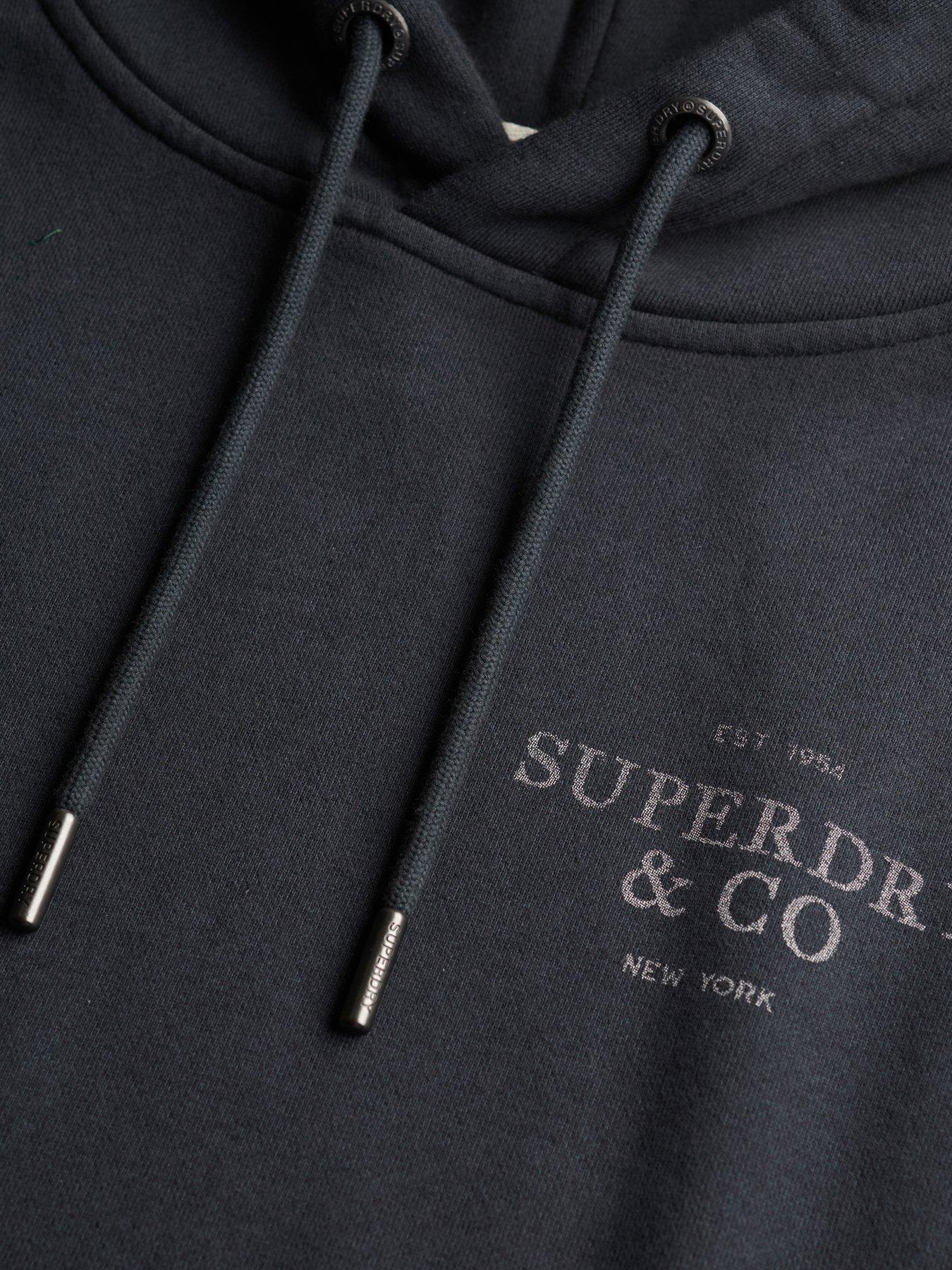 Image 6 of 6 of Superdry Luxe Casual Relaxed Hoodie - Navy