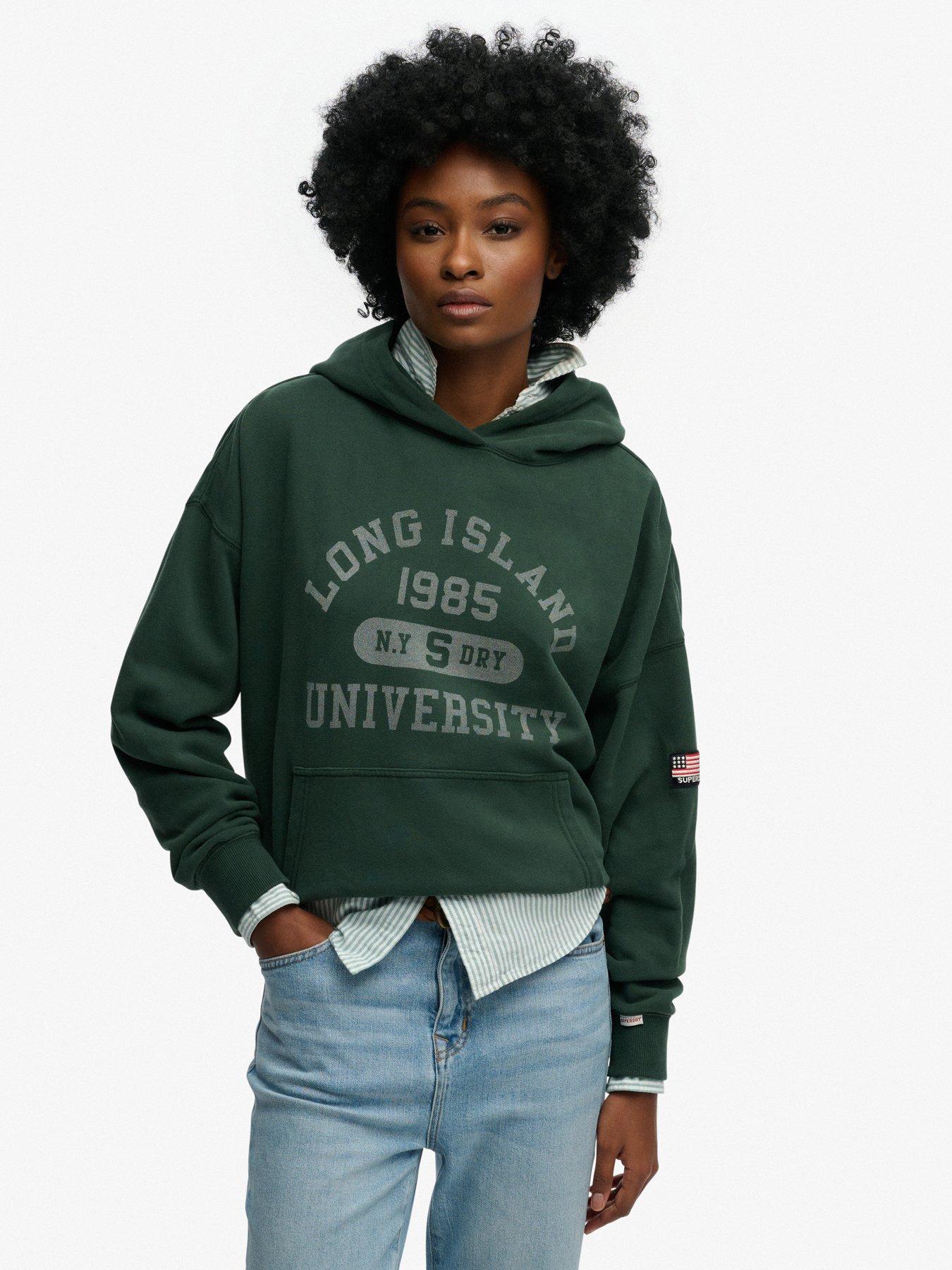 Image 1 of 6 of Superdry Athletic Essentials Relaxed Hoodie - Green
