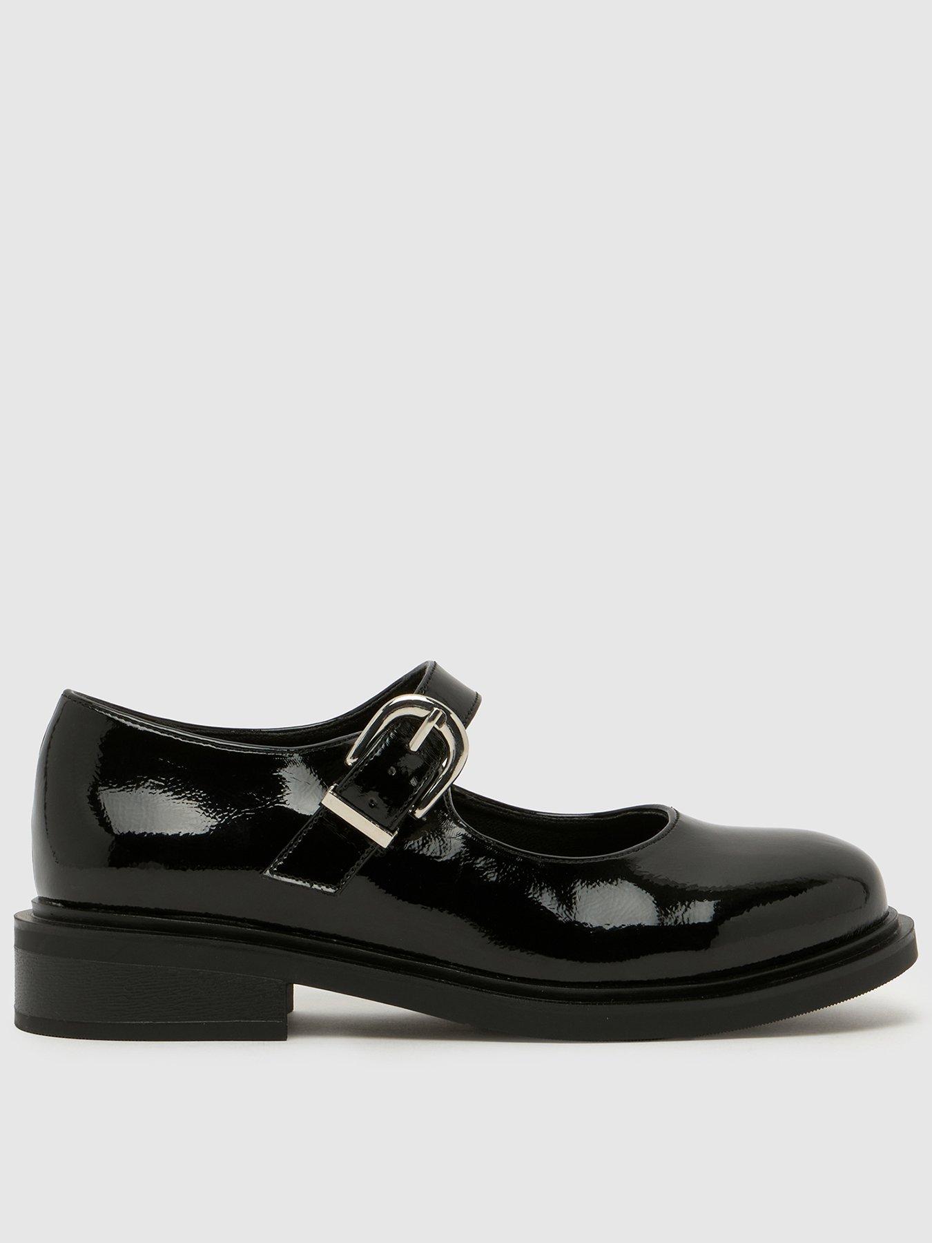 Schuh Wide Fit Patent Mary Jane Shoes - Black