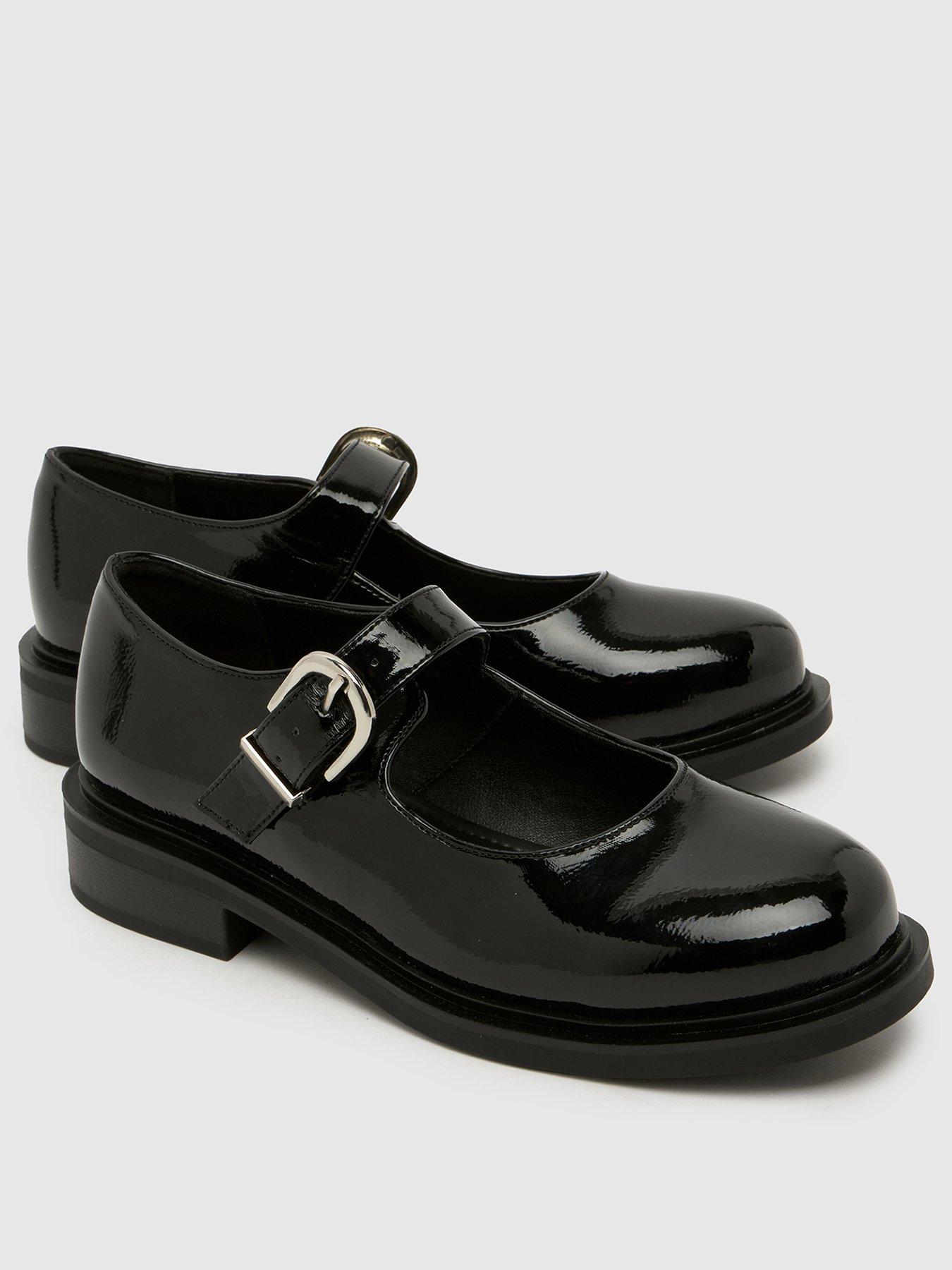 Image 2 of 4 of Schuh Wide Fit Patent Mary Jane Shoes - Black
