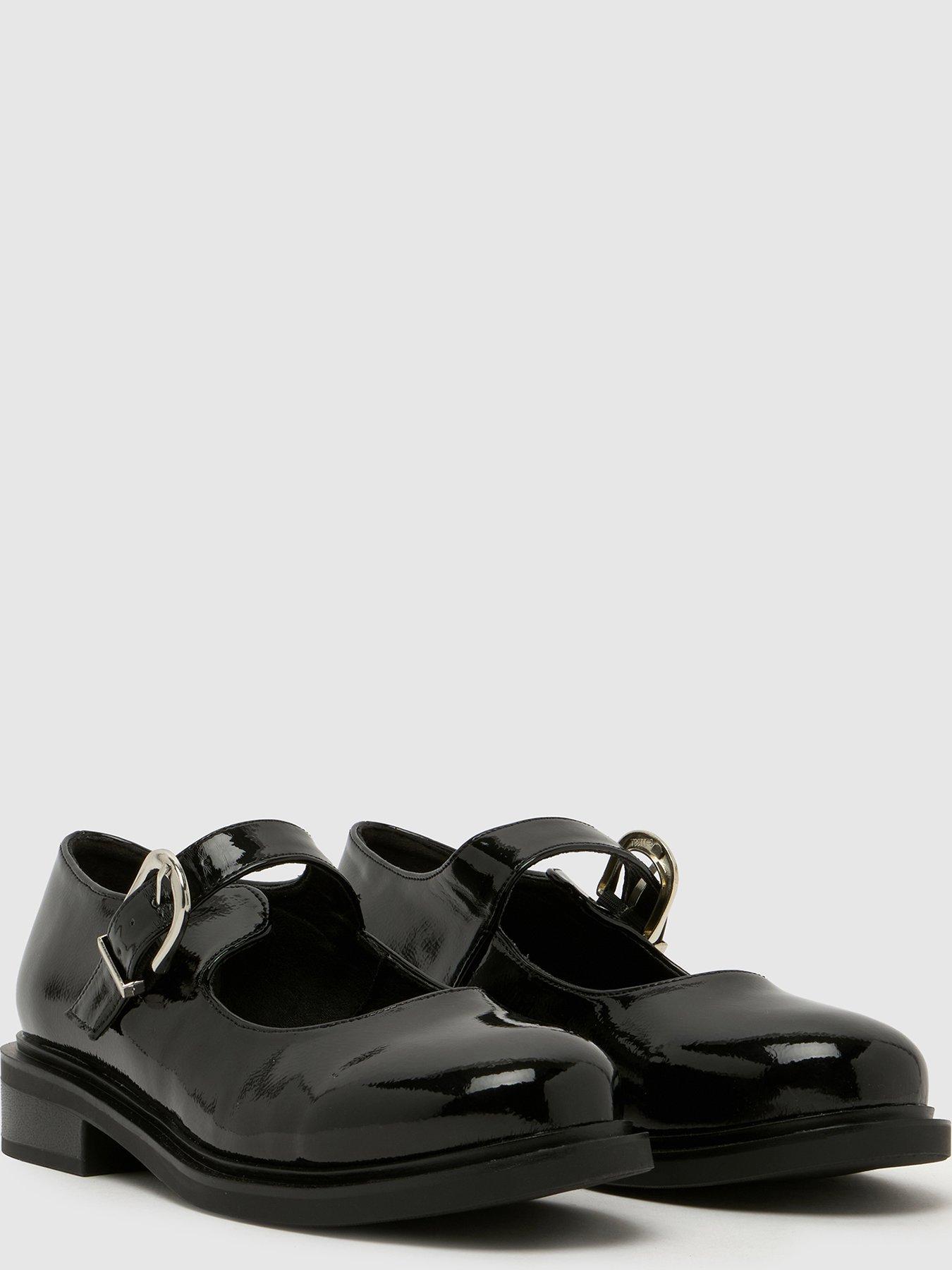 Image 4 of 4 of Schuh Wide Fit Patent Mary Jane Shoes - Black