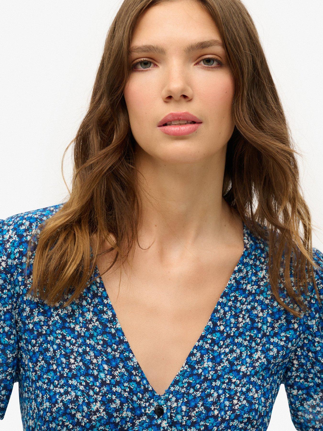 Image 5 of 6 of Superdry Print Button Midi Tea Dress
