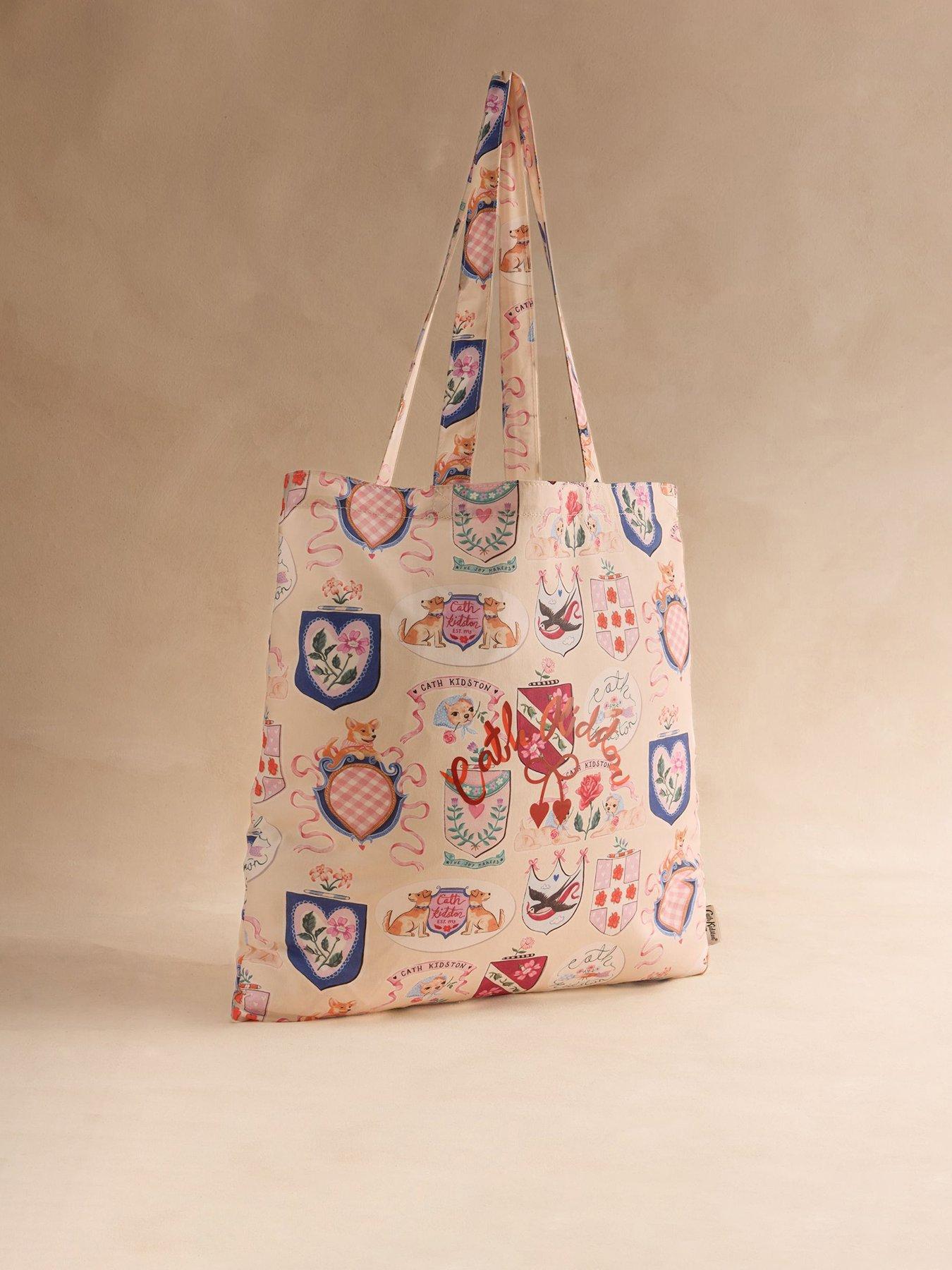 Cath Kidston Crest Of Joy Printed Book Bag - Cream