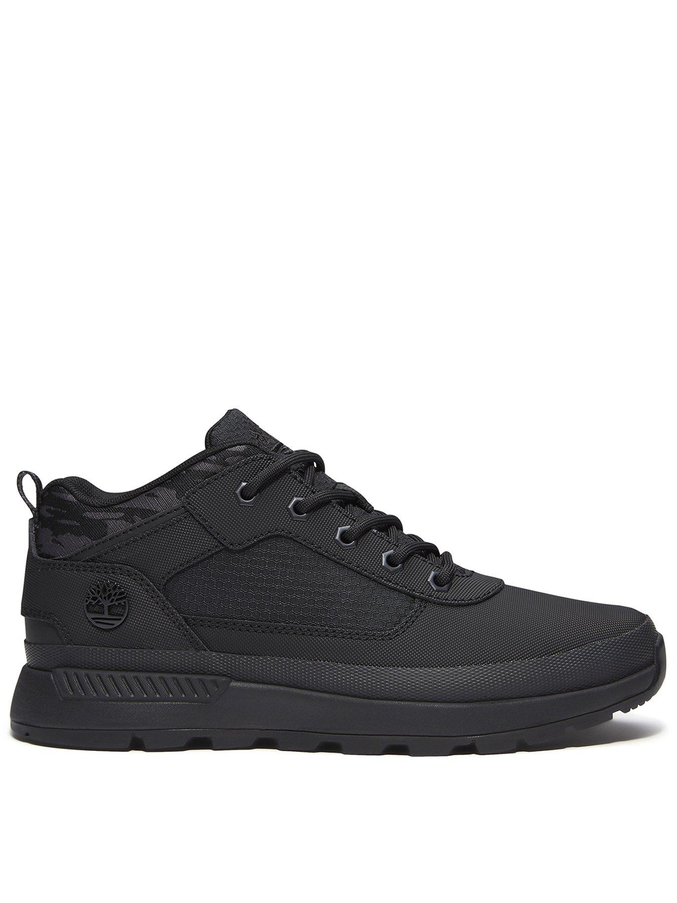 Timberland FIELD TREKKER LOW LACE UP SNEAKER BLACK HELCOR W BLACK, Black, Size 6 Older
