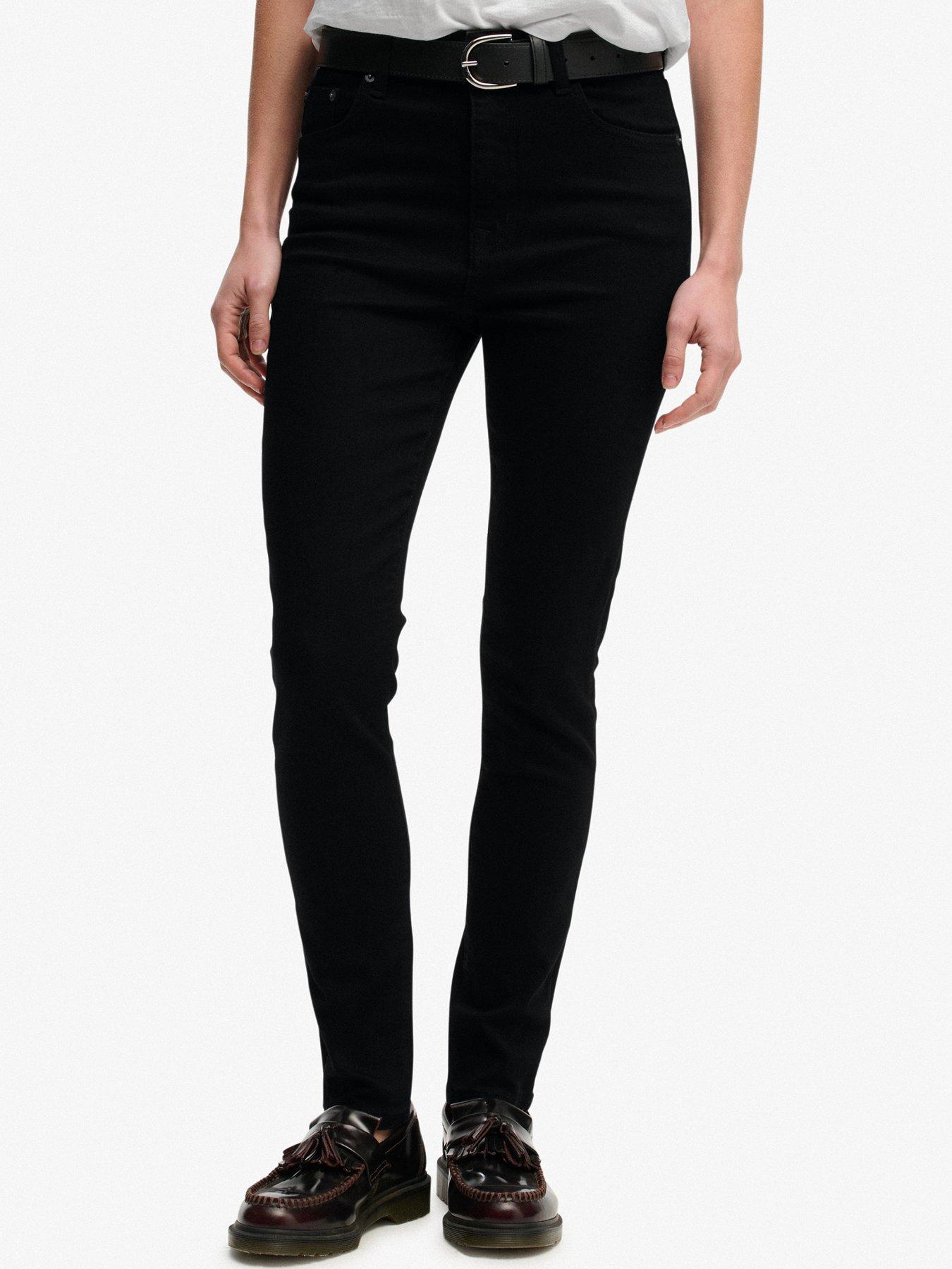 Superdry Cotton High Rise Skinny Jeans - Black