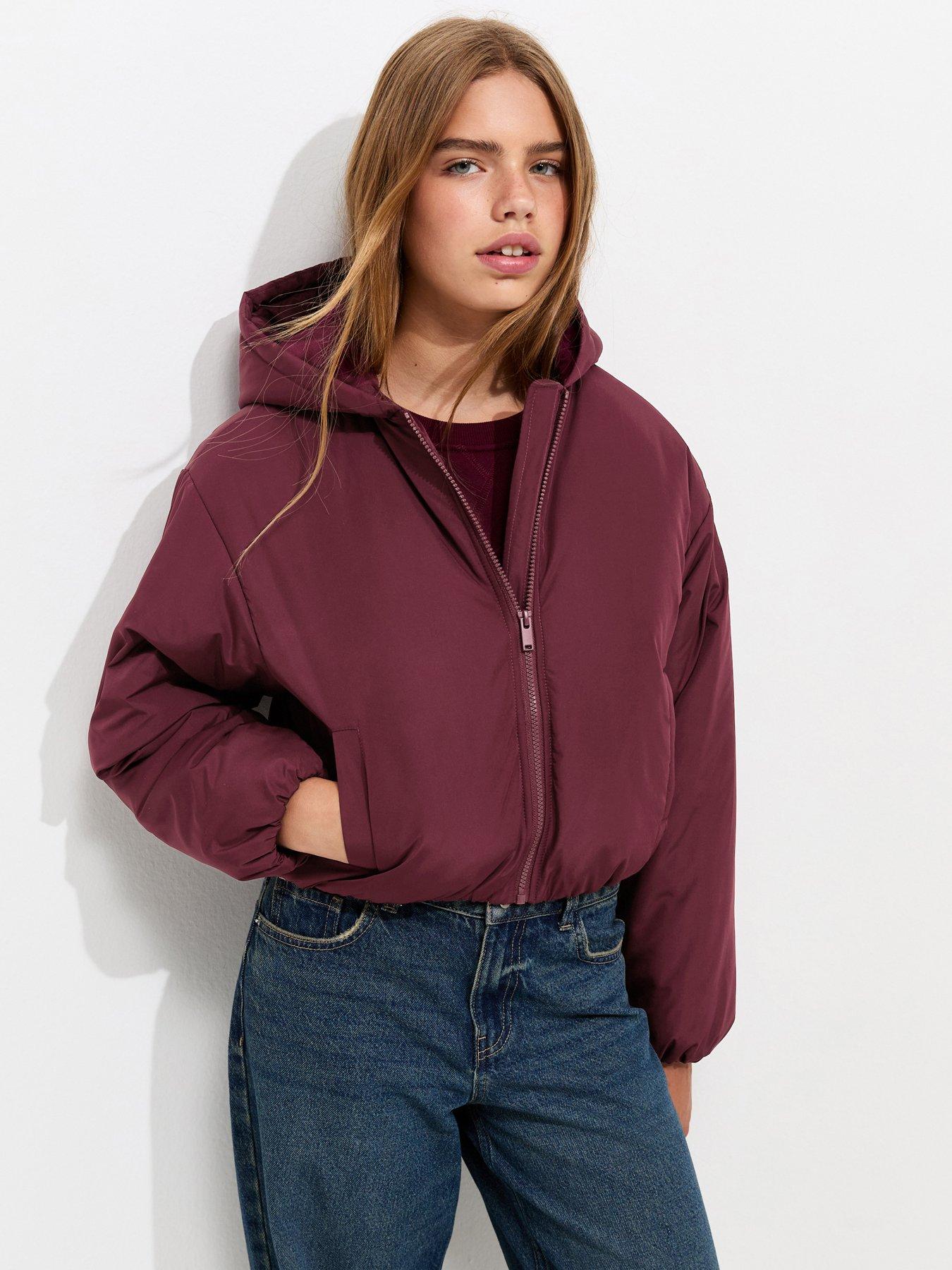 Image 1 of 6 of New Look 915 Burgundy Short Padded Bomber