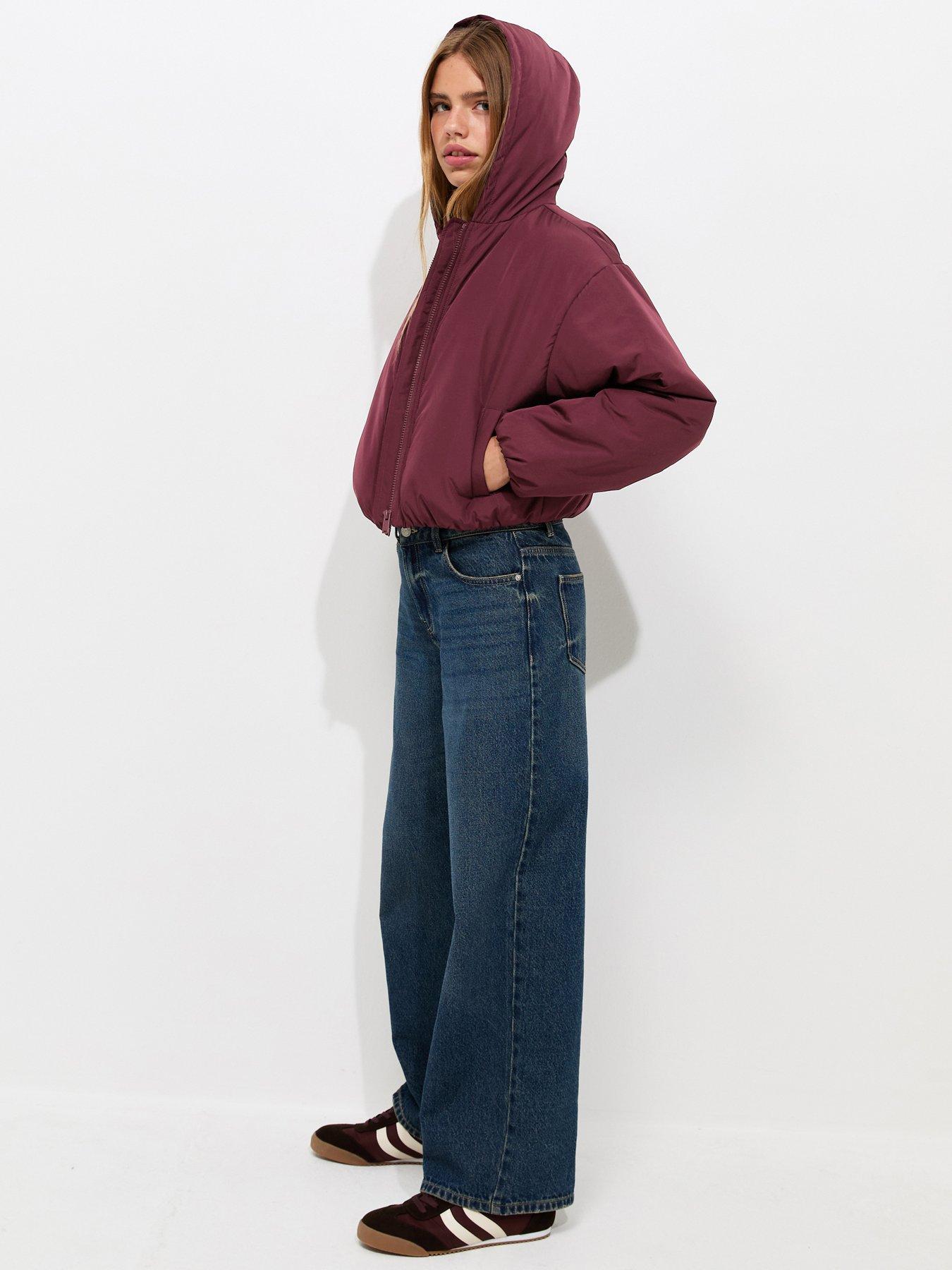 Image 3 of 6 of New Look 915 Burgundy Short Padded Bomber