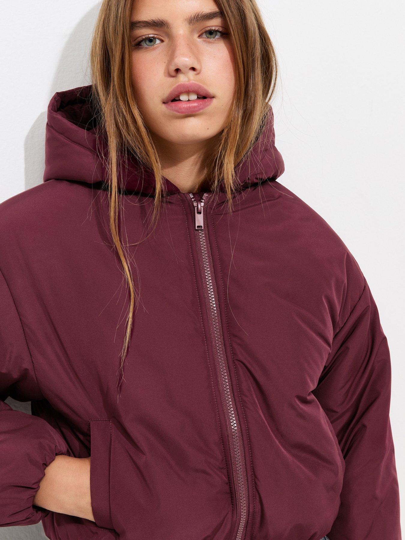 Image 4 of 6 of New Look 915 Burgundy Short Padded Bomber