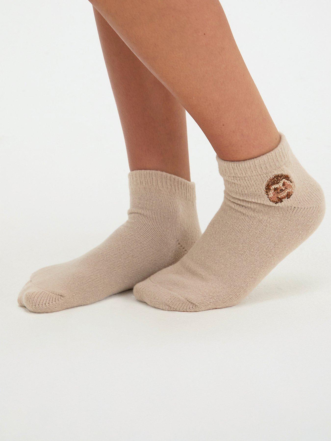 Image 2 of 6 of Boux Avenue Patterned Ankle Socks - White