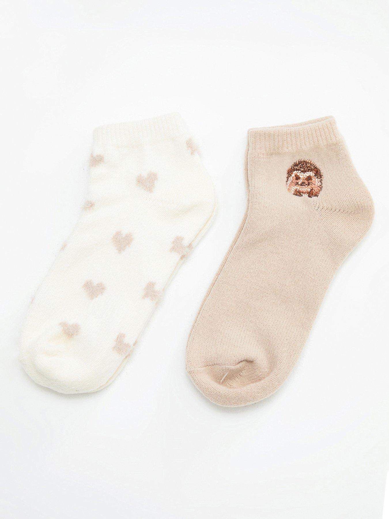 Image 6 of 6 of Boux Avenue Patterned Ankle Socks - White