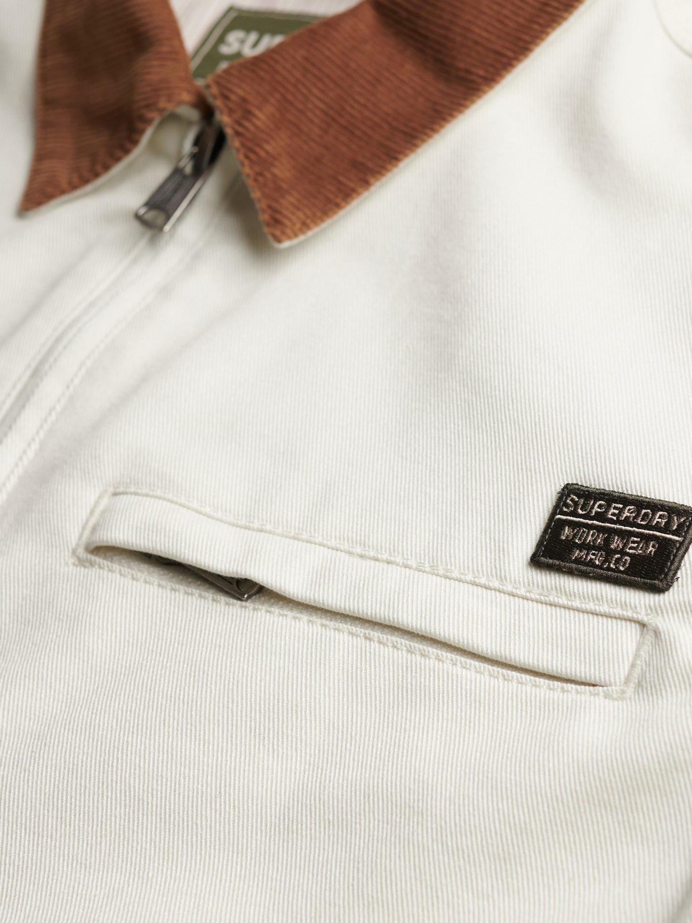 Image 7 of 7 of Superdry Cord Collar Ranch Jacket - White