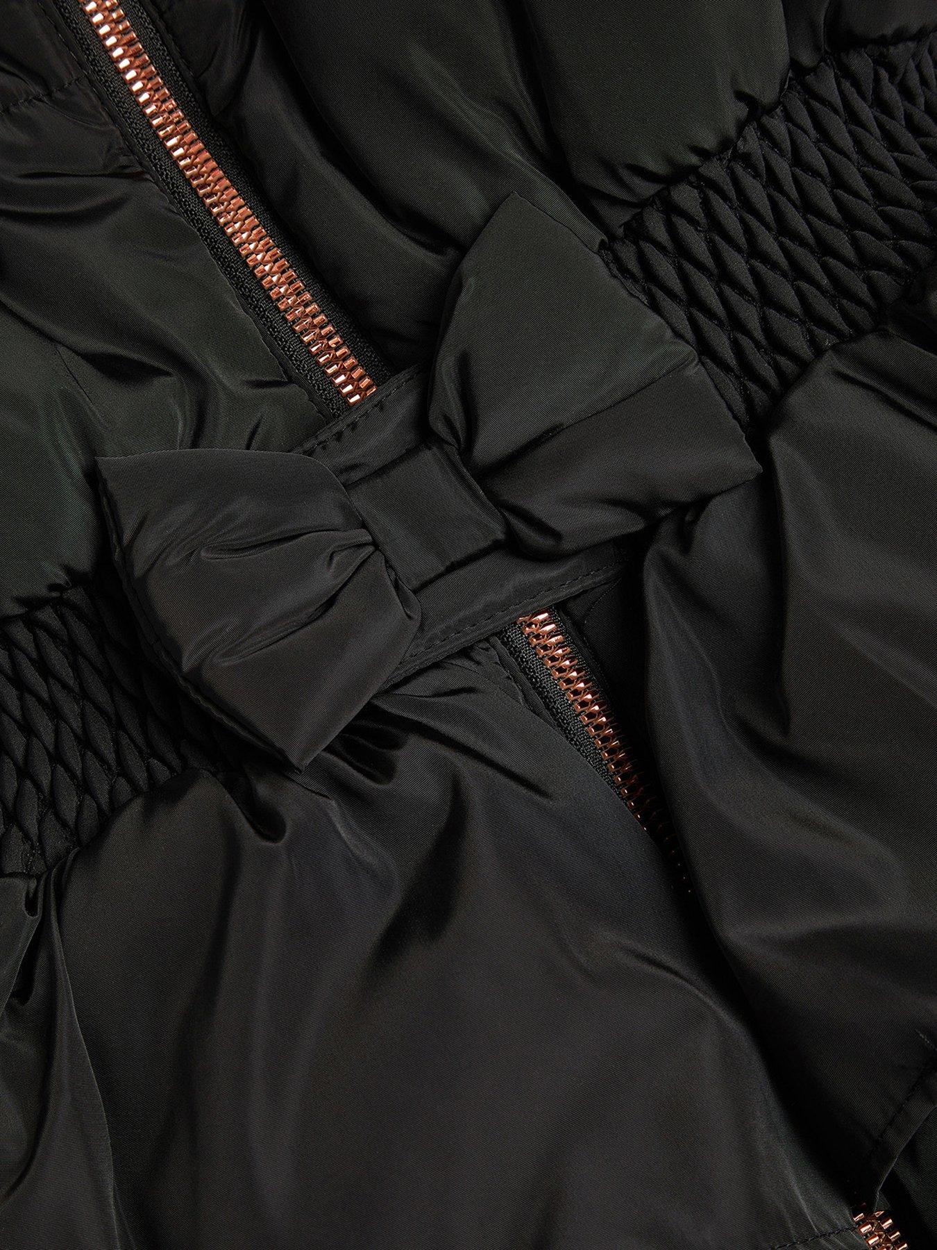 Image 4 of 4 of Monsoon Girls Padded Taylor Tiered Coat - Black