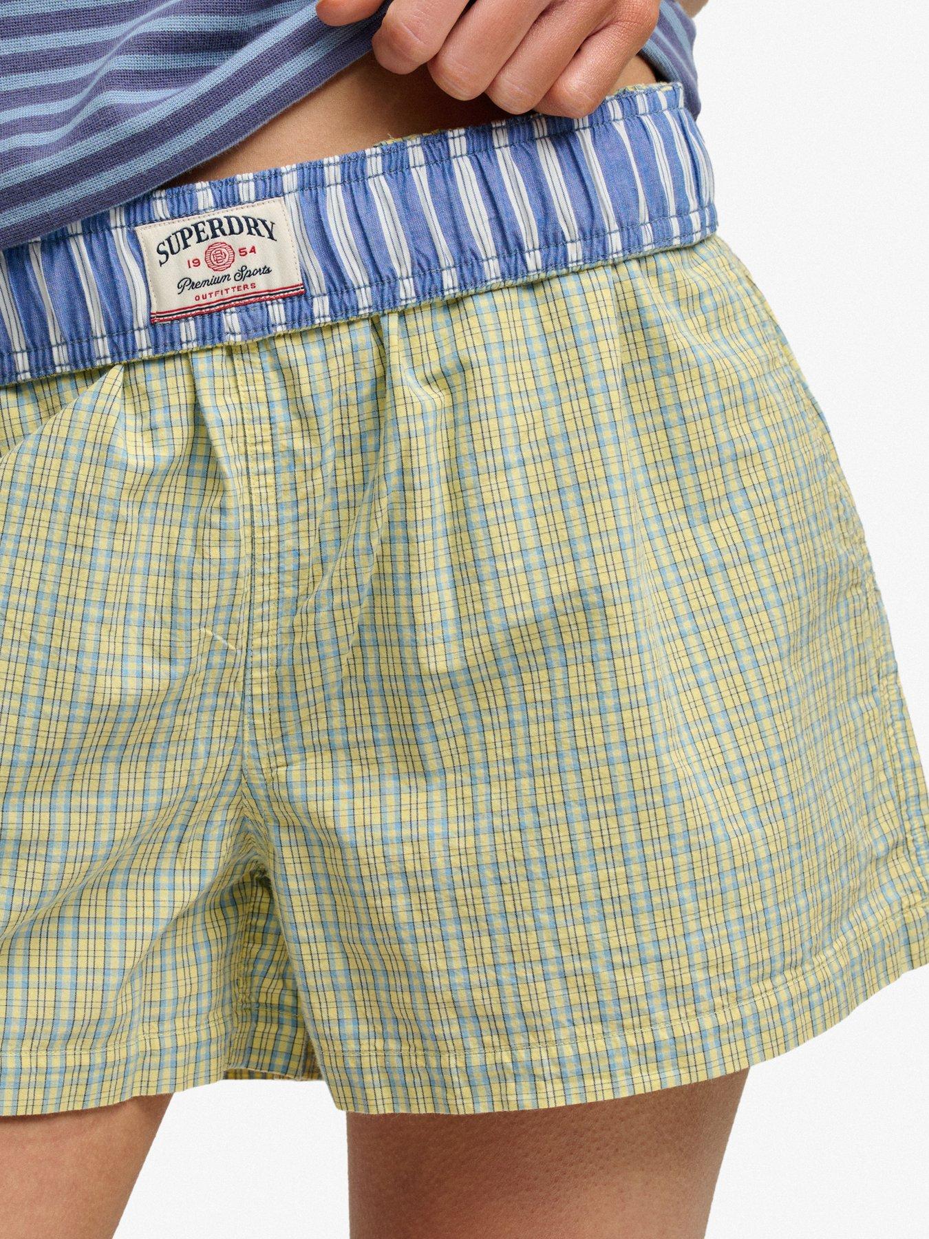 Image 6 of 7 of Superdry Mini Check Cotton Shorts - Yellow