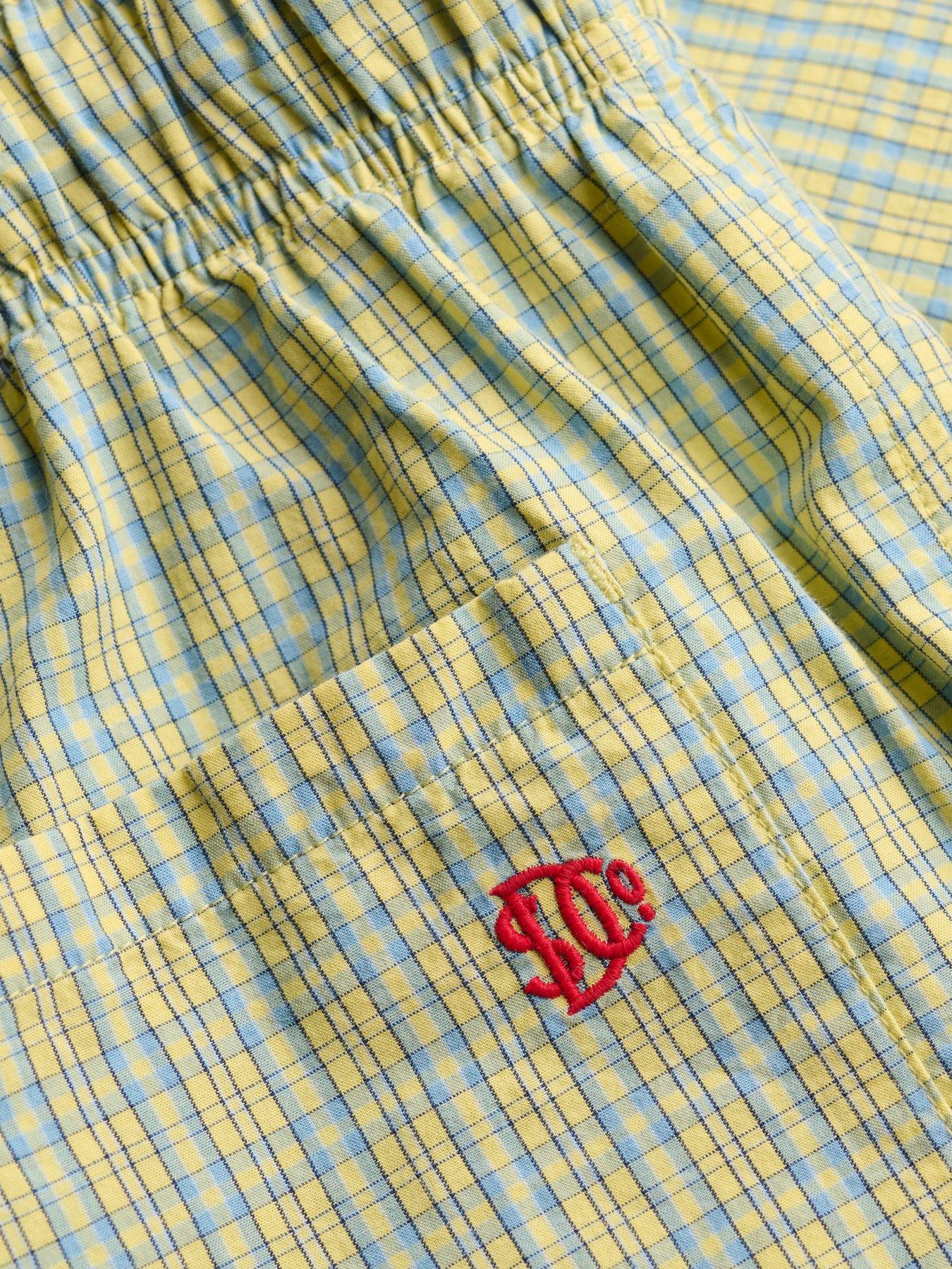 Image 7 of 7 of Superdry Mini Check Cotton Shorts - Yellow