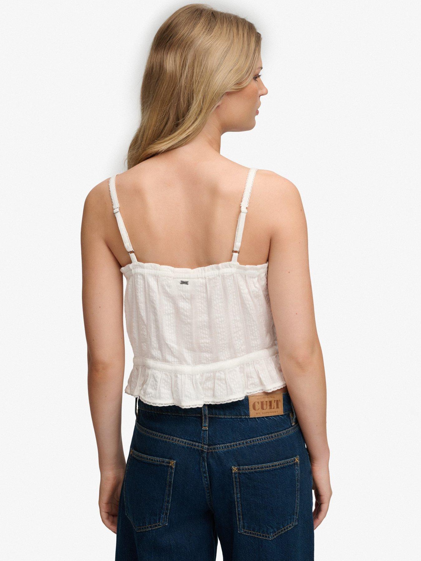 Image 2 of 6 of Superdry Lace Cami Top - White